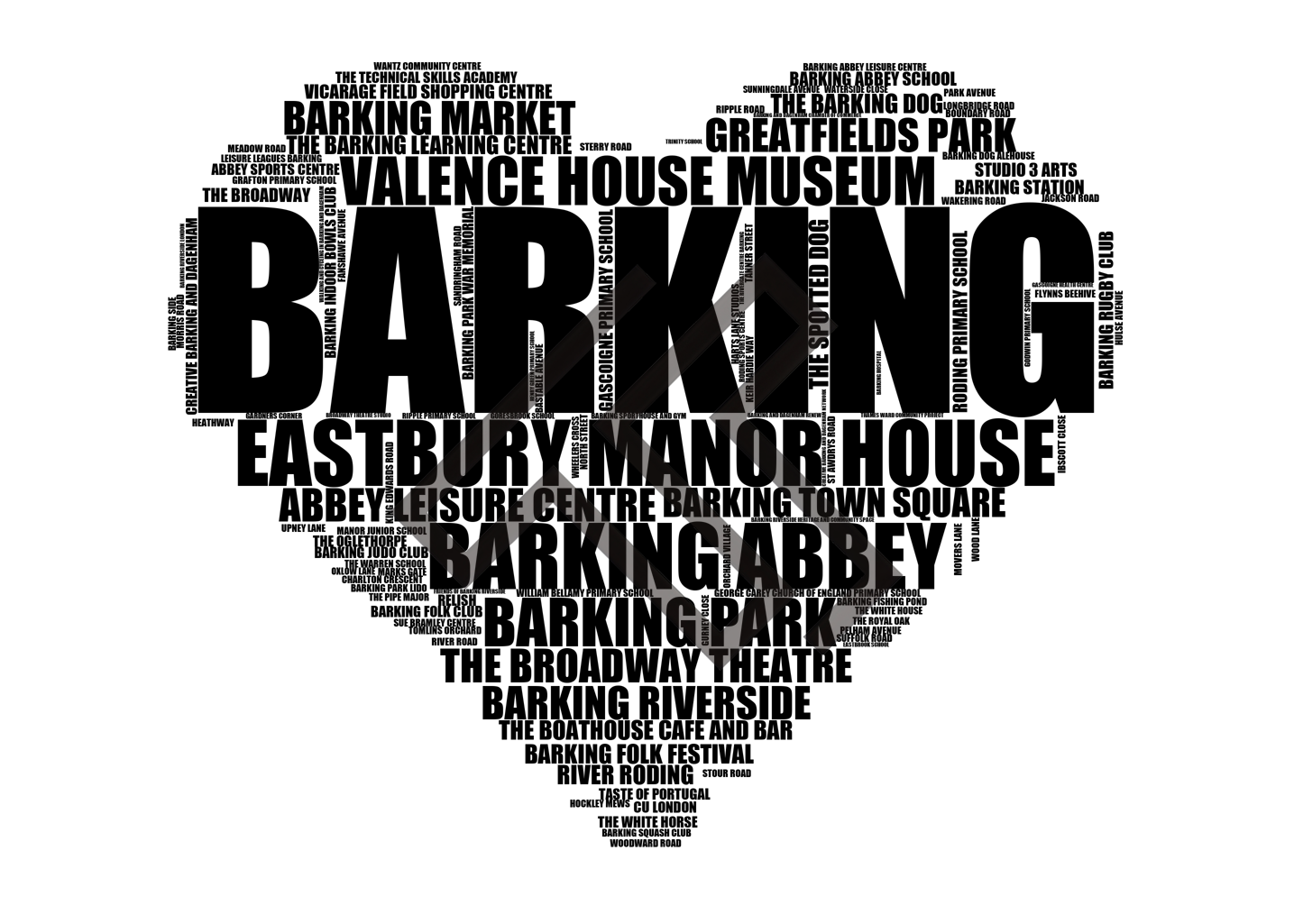 Barking - Premium Typographic Word Cloud Prints, Posters & Gifts