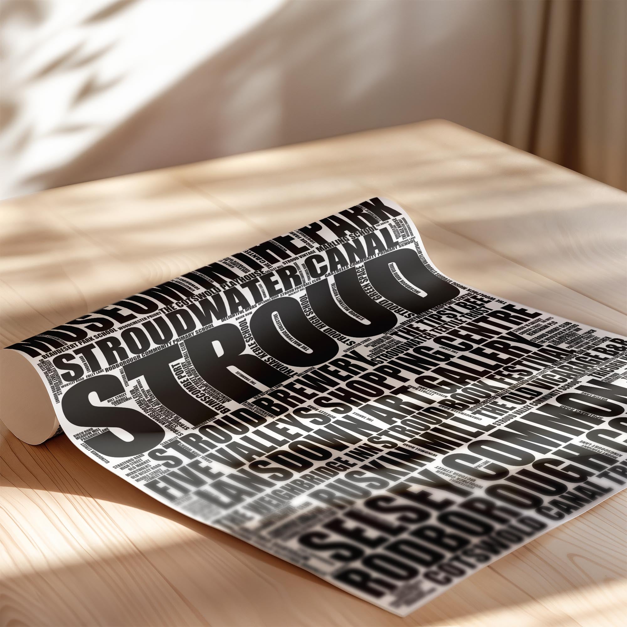 Stroud - Premium Typographic Word Cloud Prints, Posters & Gifts