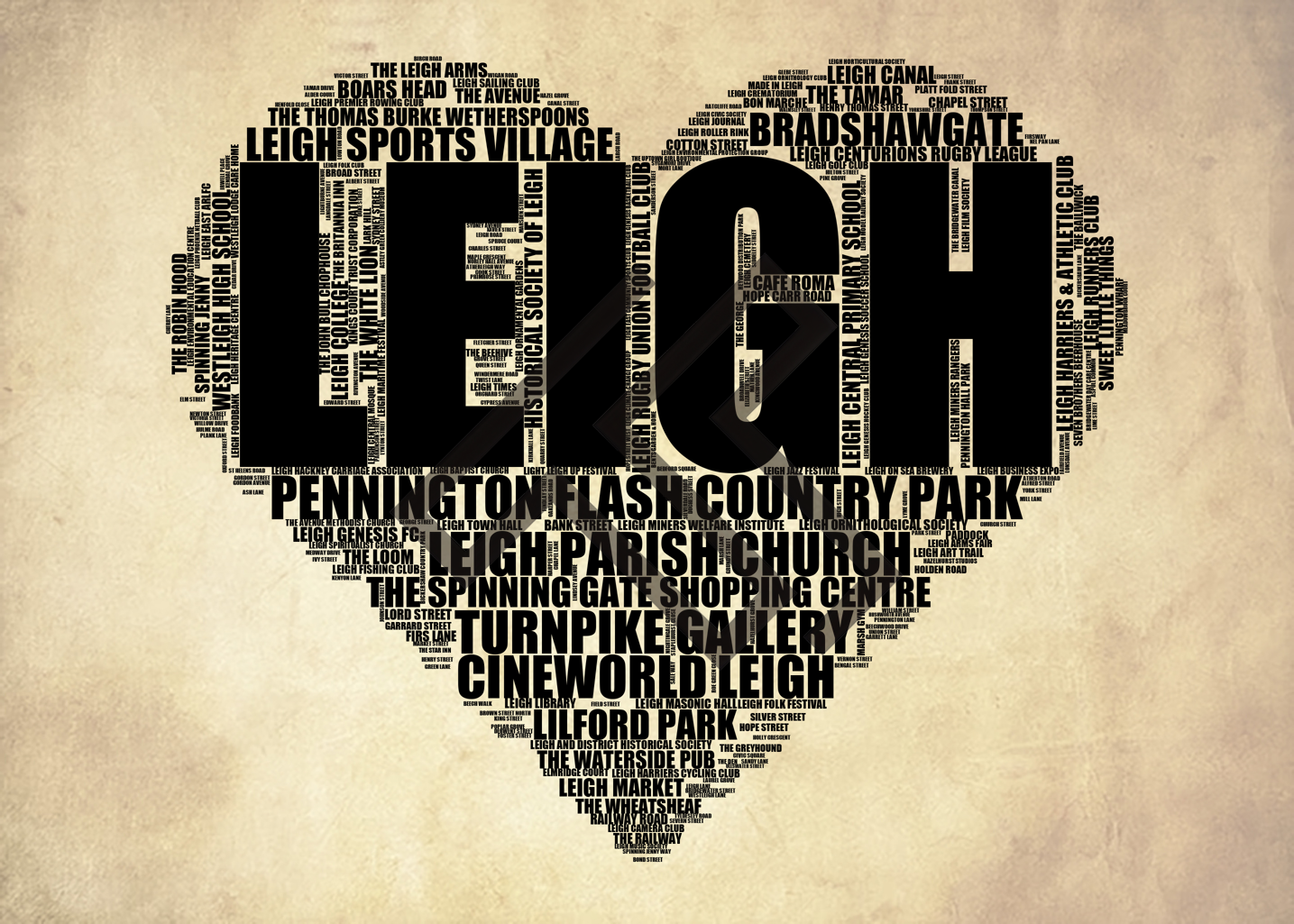 Leigh - Premium Typographic Word Cloud Prints, Posters & Gifts