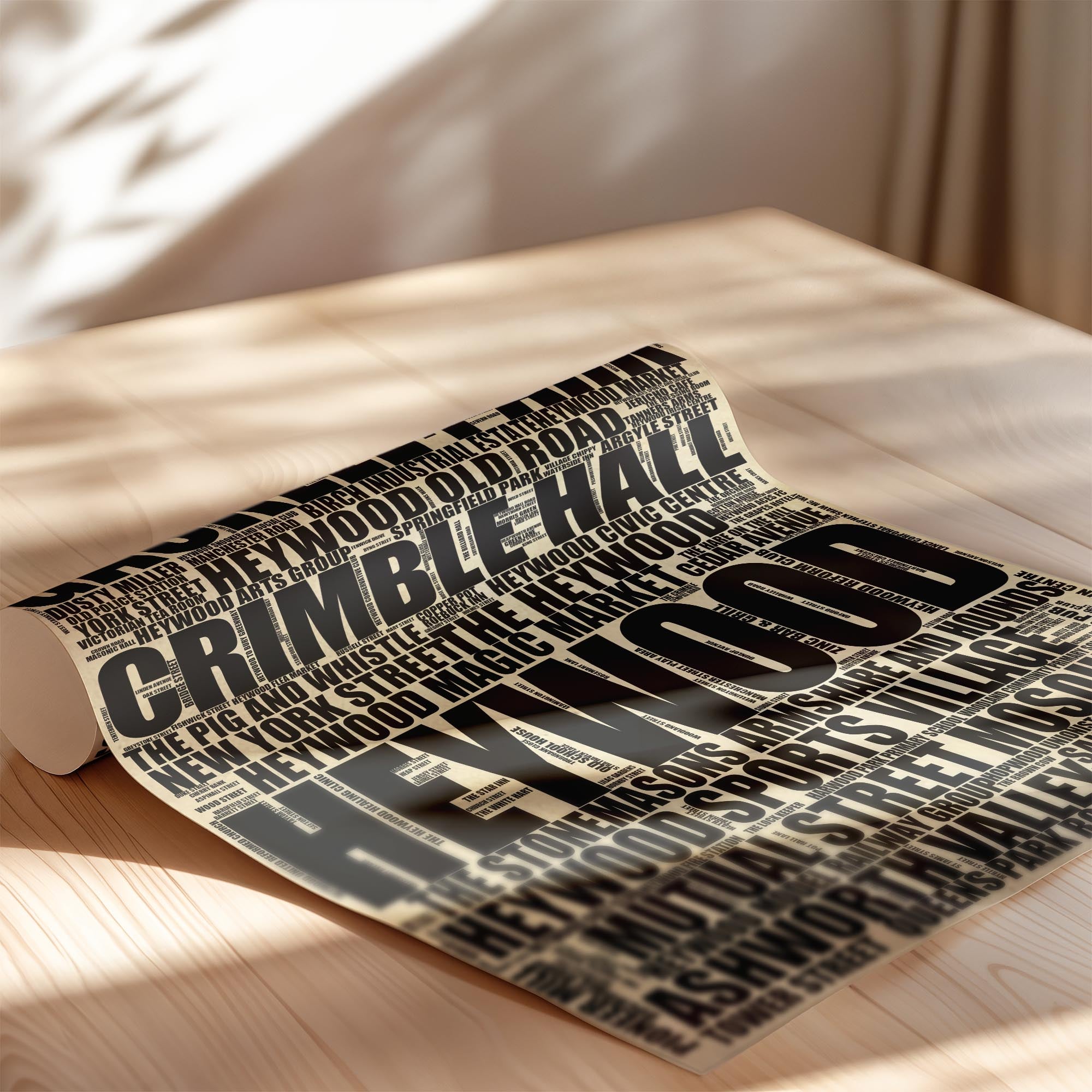 Heywood - Premium Typographic Word Cloud Prints, Posters & Gifts
