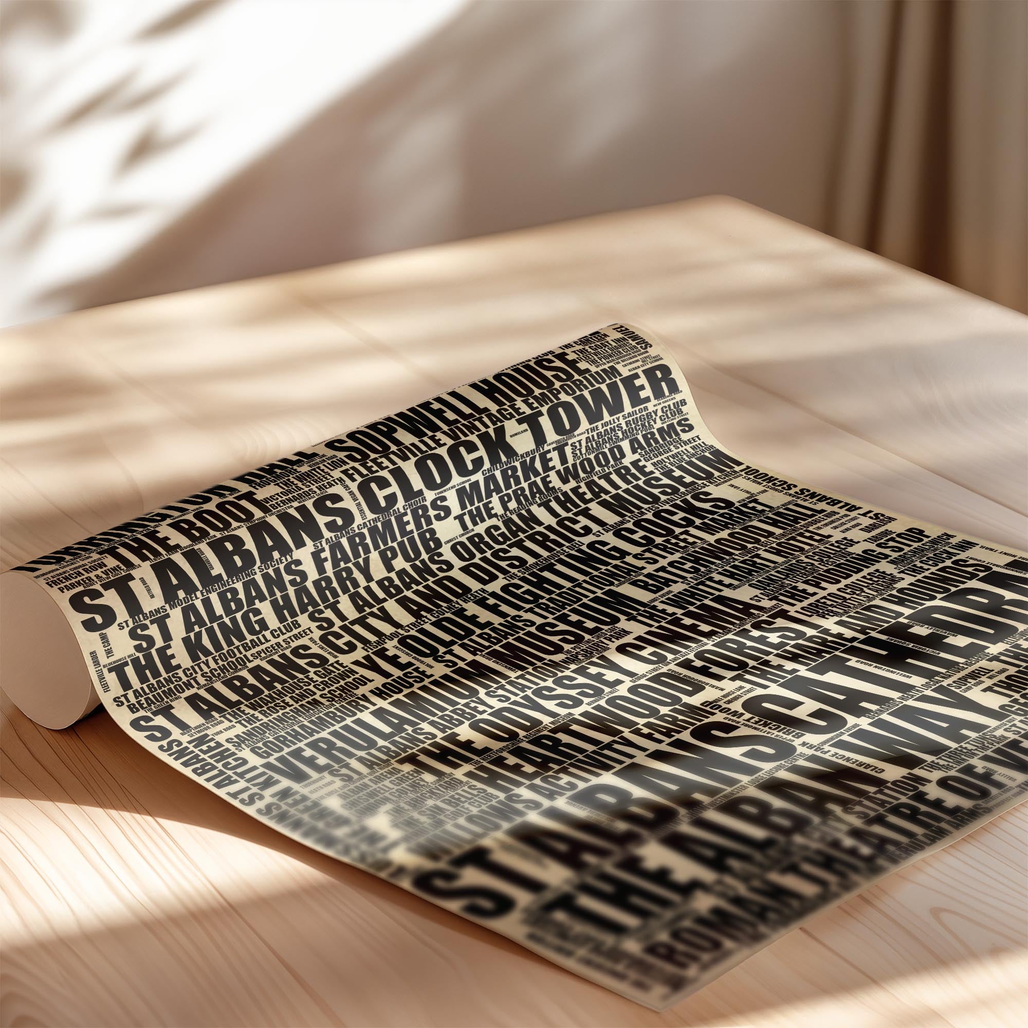 St Albans - Premium Typographic Word Cloud Prints, Posters & Gifts
