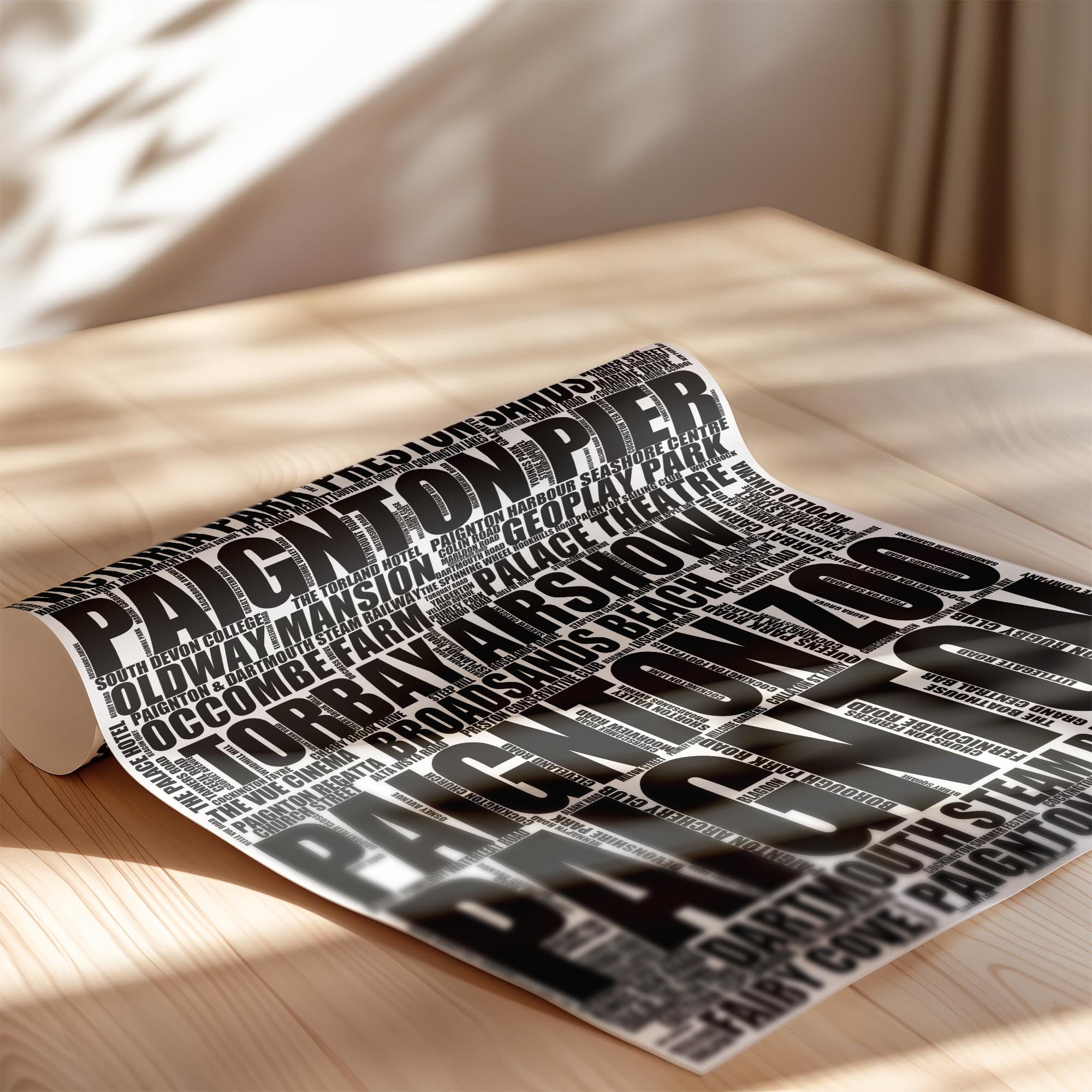 Paignton - Premium Typographic Word Cloud Prints, Posters & Gifts