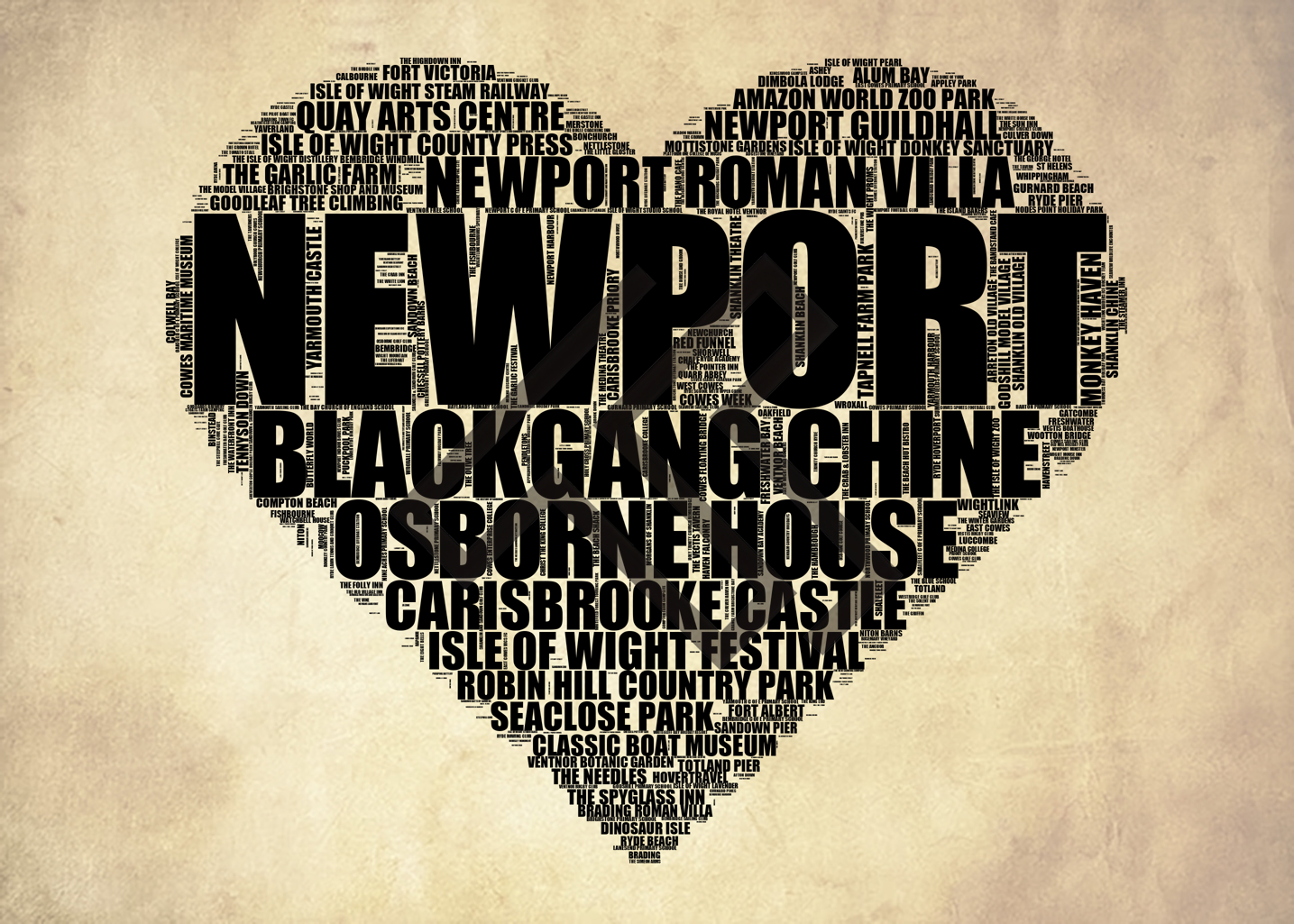 Newport - Premium Typographic Word Cloud Prints, Posters & Gifts