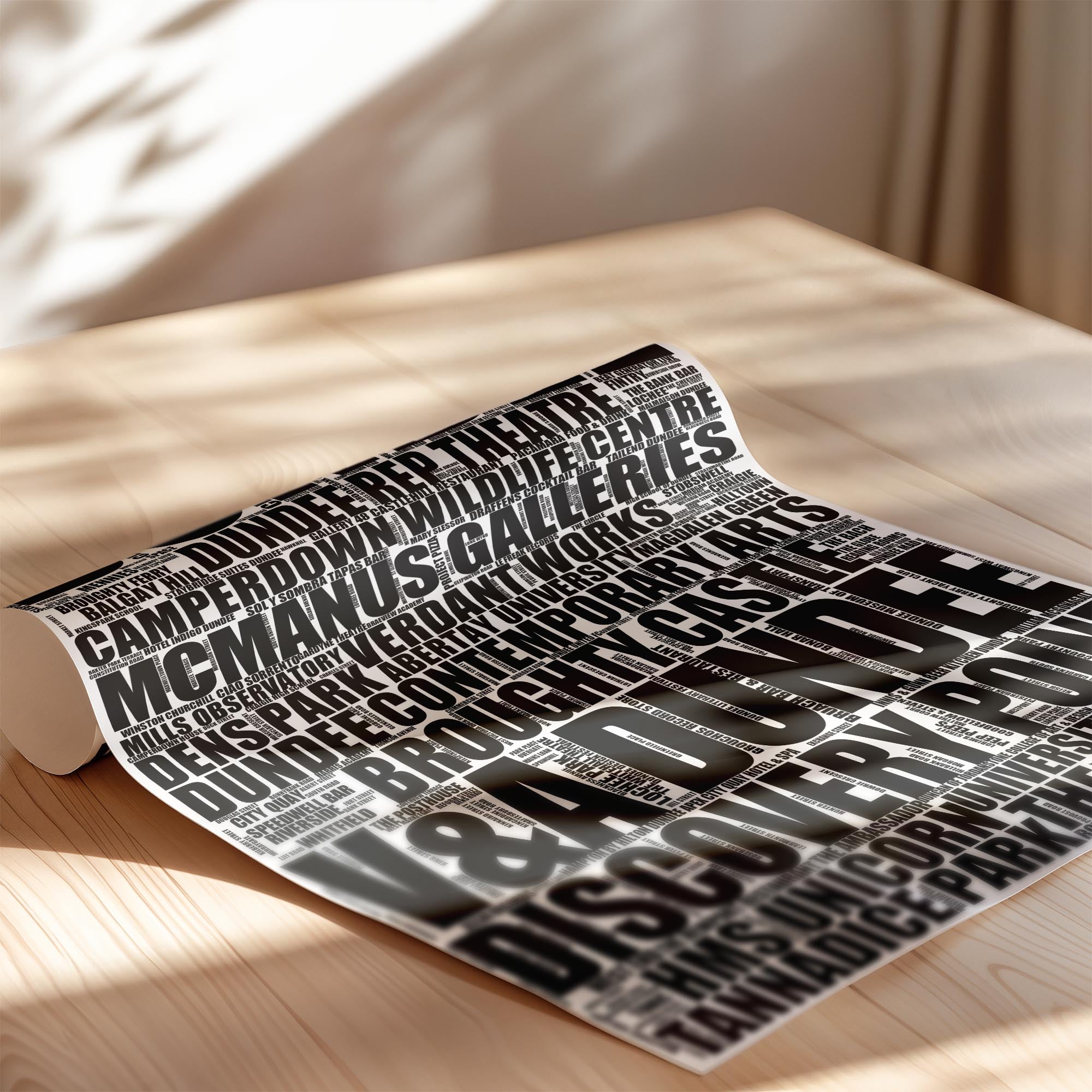 Dundee - Premium Typographic Word Cloud Prints, Posters & Gifts