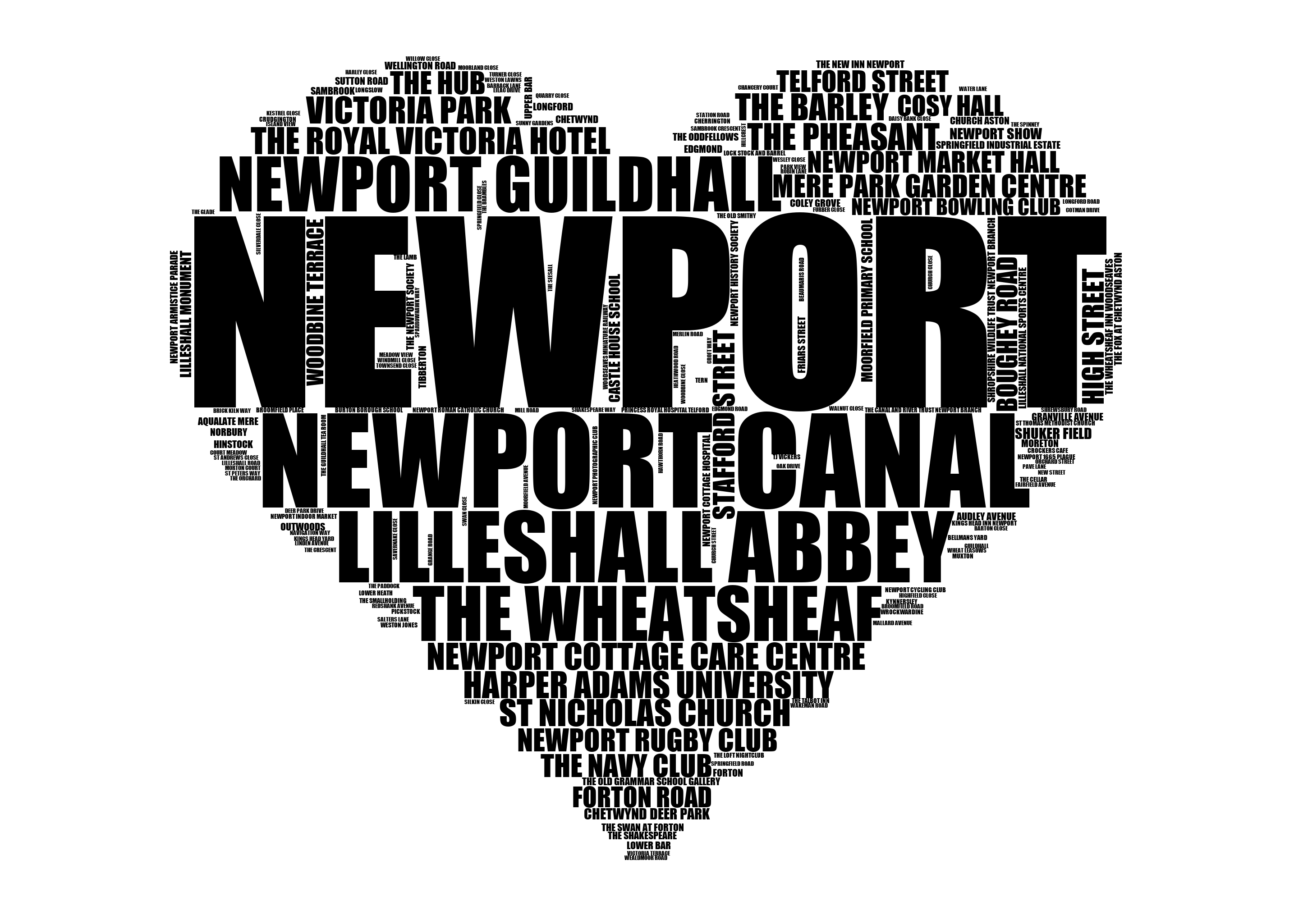 Newport - Premium Typographic Word Cloud Prints, Posters & Gifts