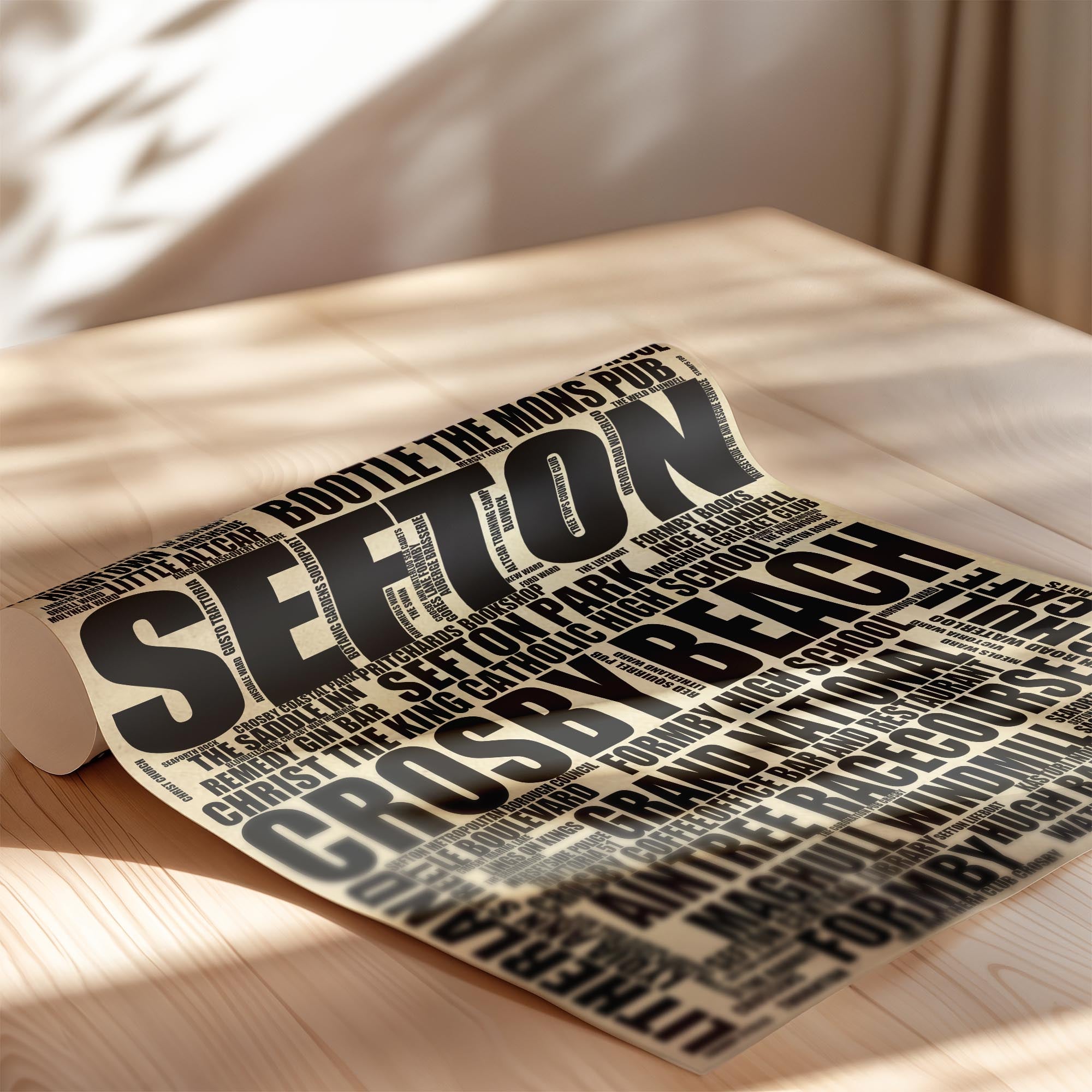 Sefton - Premium Typographic Word Cloud Prints, Posters & Gifts