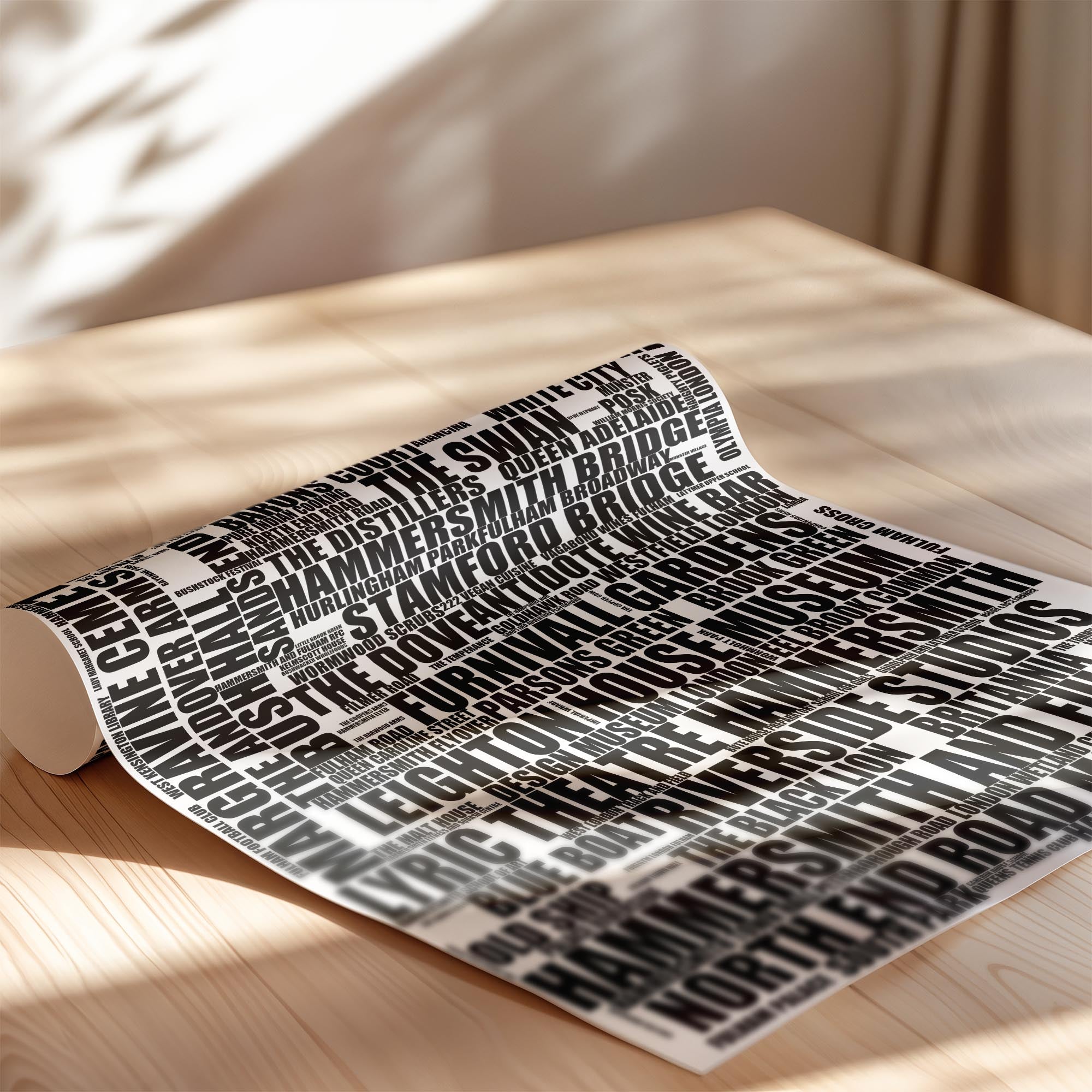 Hammersmith and Fulham - Premium Typographic Word Cloud Prints, Posters & Gifts