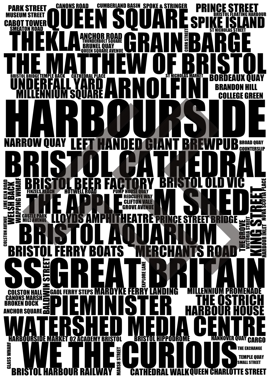Harbourside - Premium Typographic Word Cloud Prints, Posters & Gifts