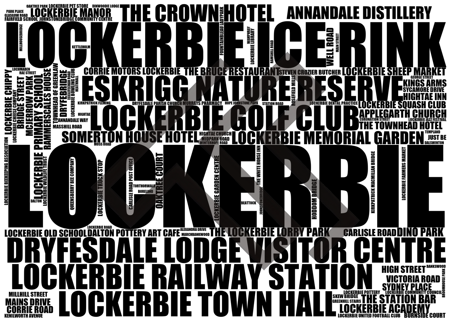 Lockerbie - Premium Typographic Word Cloud Prints, Posters & Gifts