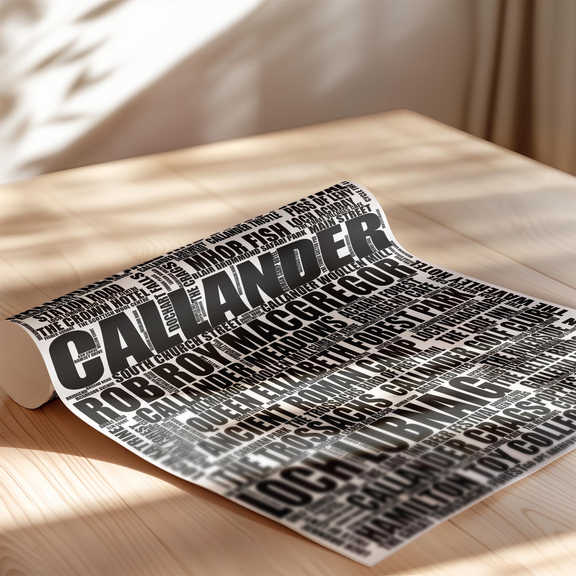 Callander - Premium Typographic Word Cloud Prints, Posters & Gifts