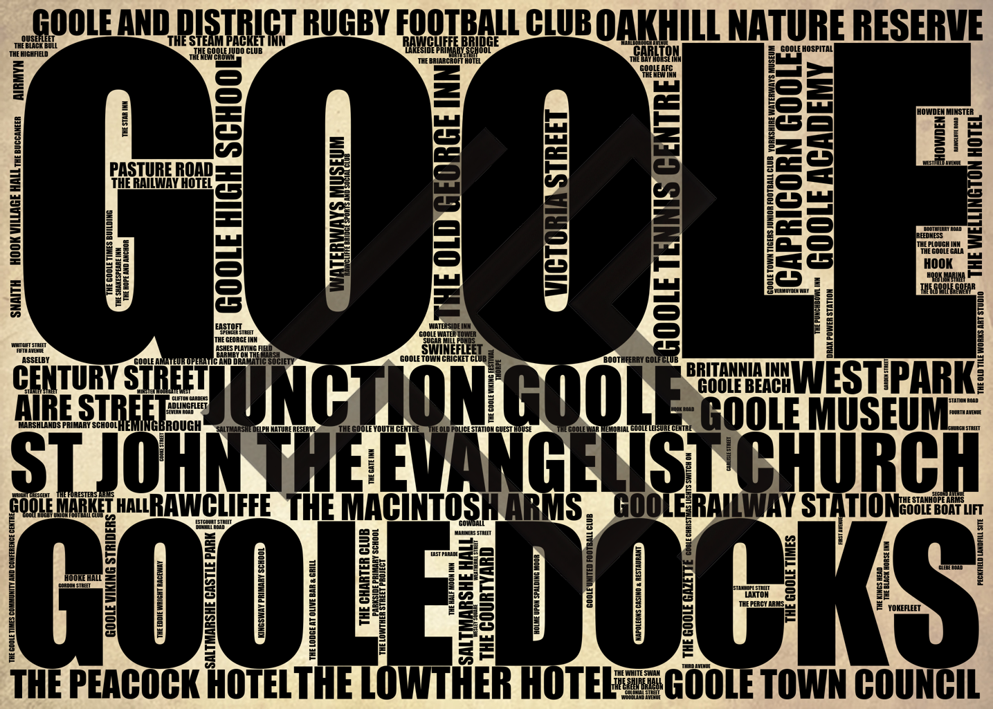 Goole - Premium Typographic Word Cloud Prints, Posters & Gifts