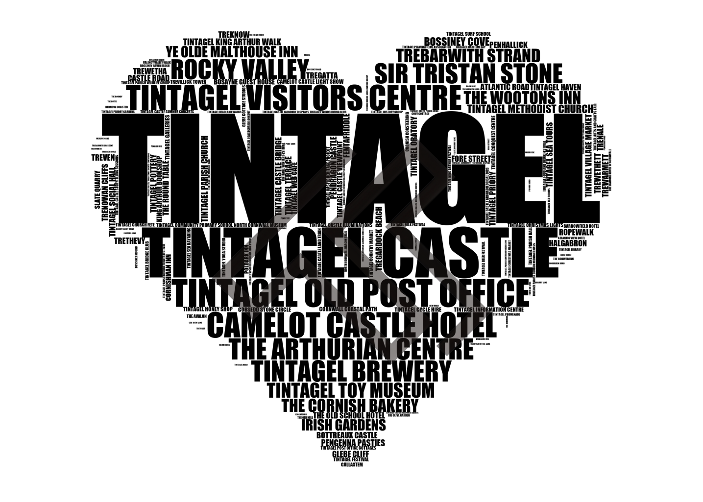 Tintagel - Premium Typographic Word Cloud Prints, Posters & Gifts