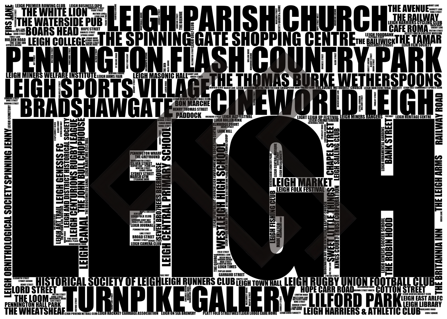 Leigh - Premium Typographic Word Cloud Prints, Posters & Gifts
