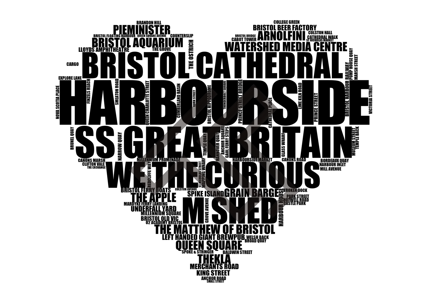 Harbourside - Premium Typographic Word Cloud Prints, Posters & Gifts