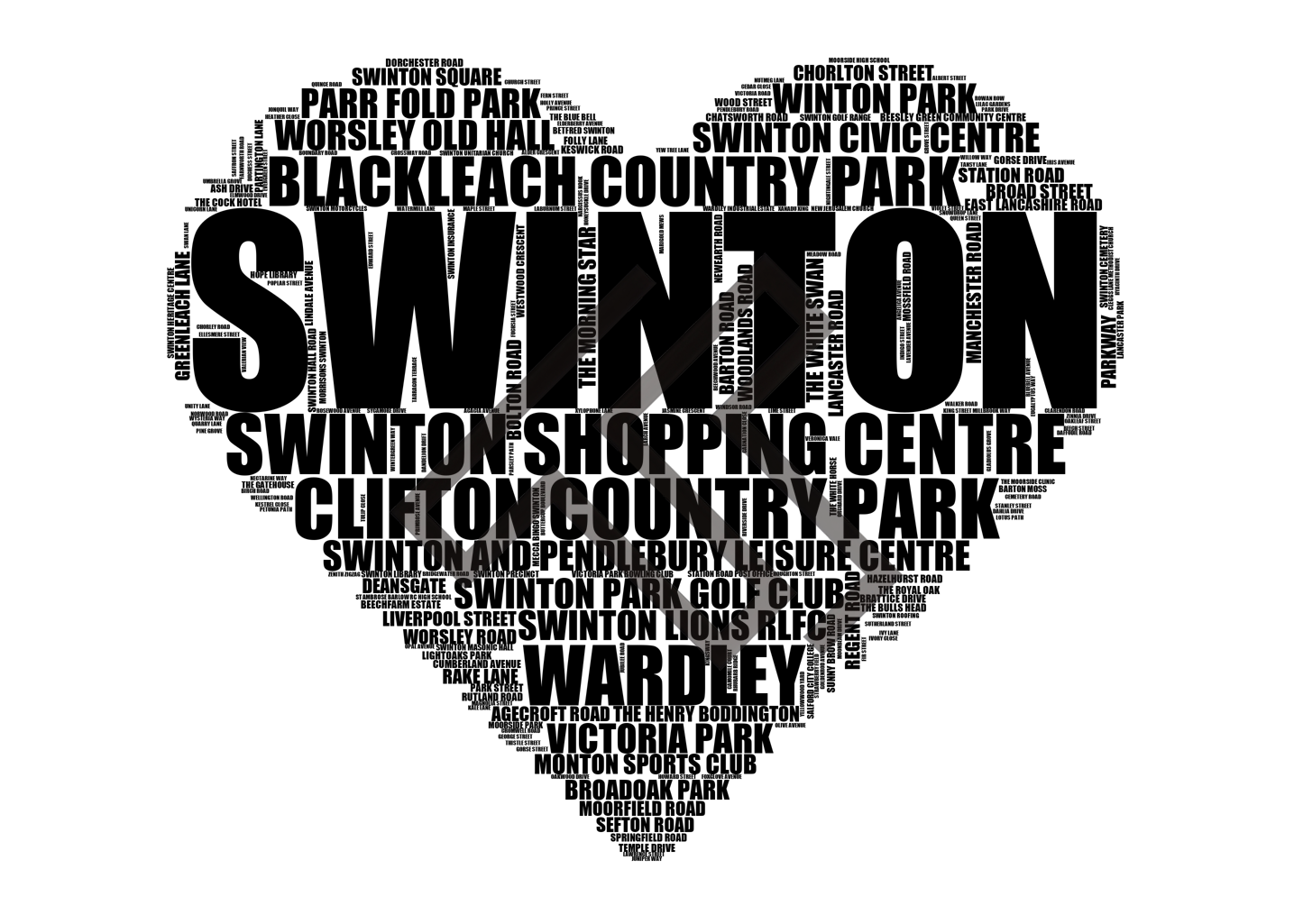 Swinton - Premium Typographic Word Cloud Prints, Posters & Gifts