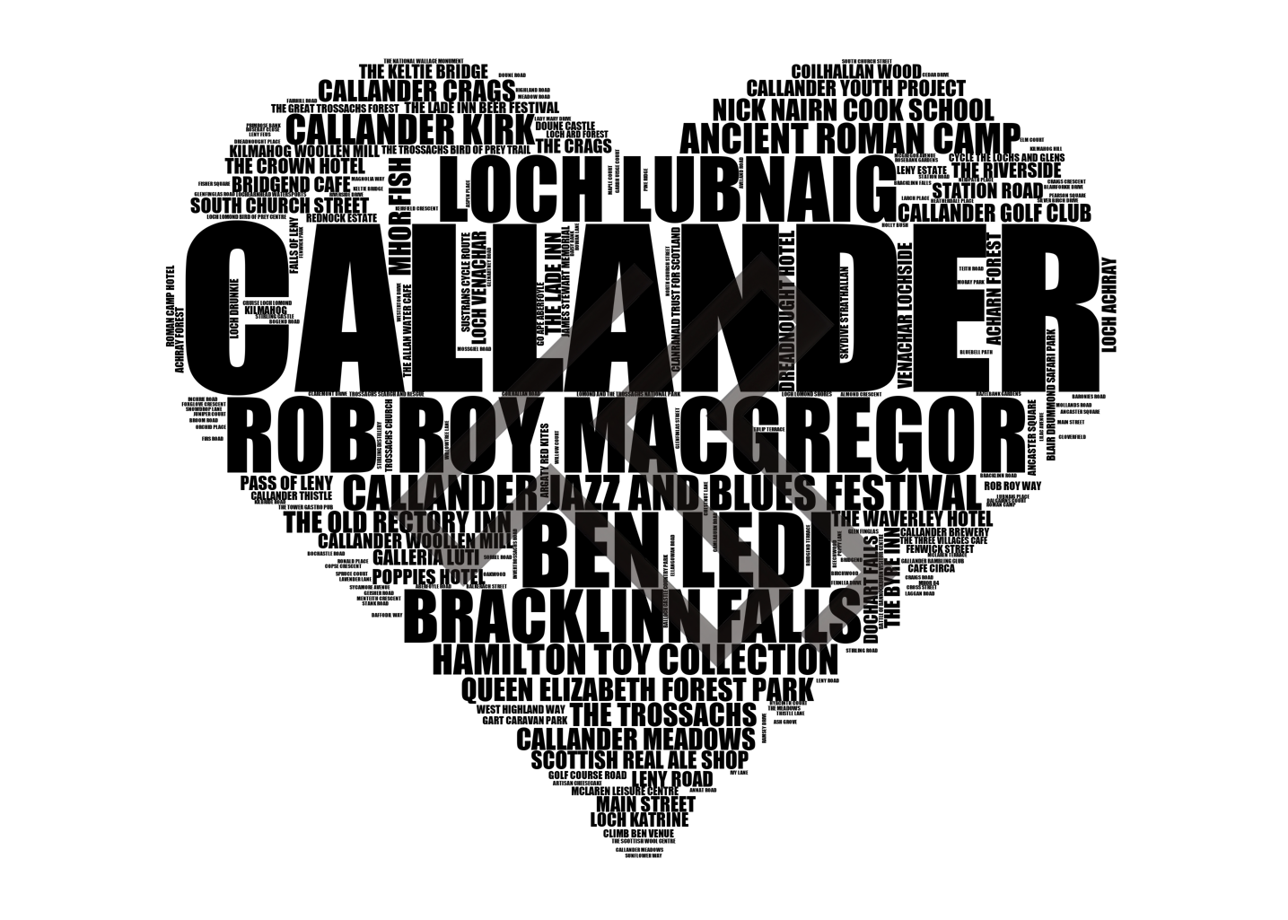 Callander - Premium Typographic Word Cloud Prints, Posters & Gifts