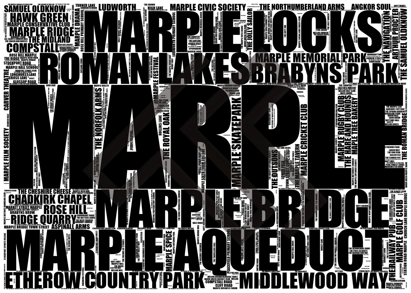 Marple - Premium Typographic Word Cloud Prints, Posters & Gifts
