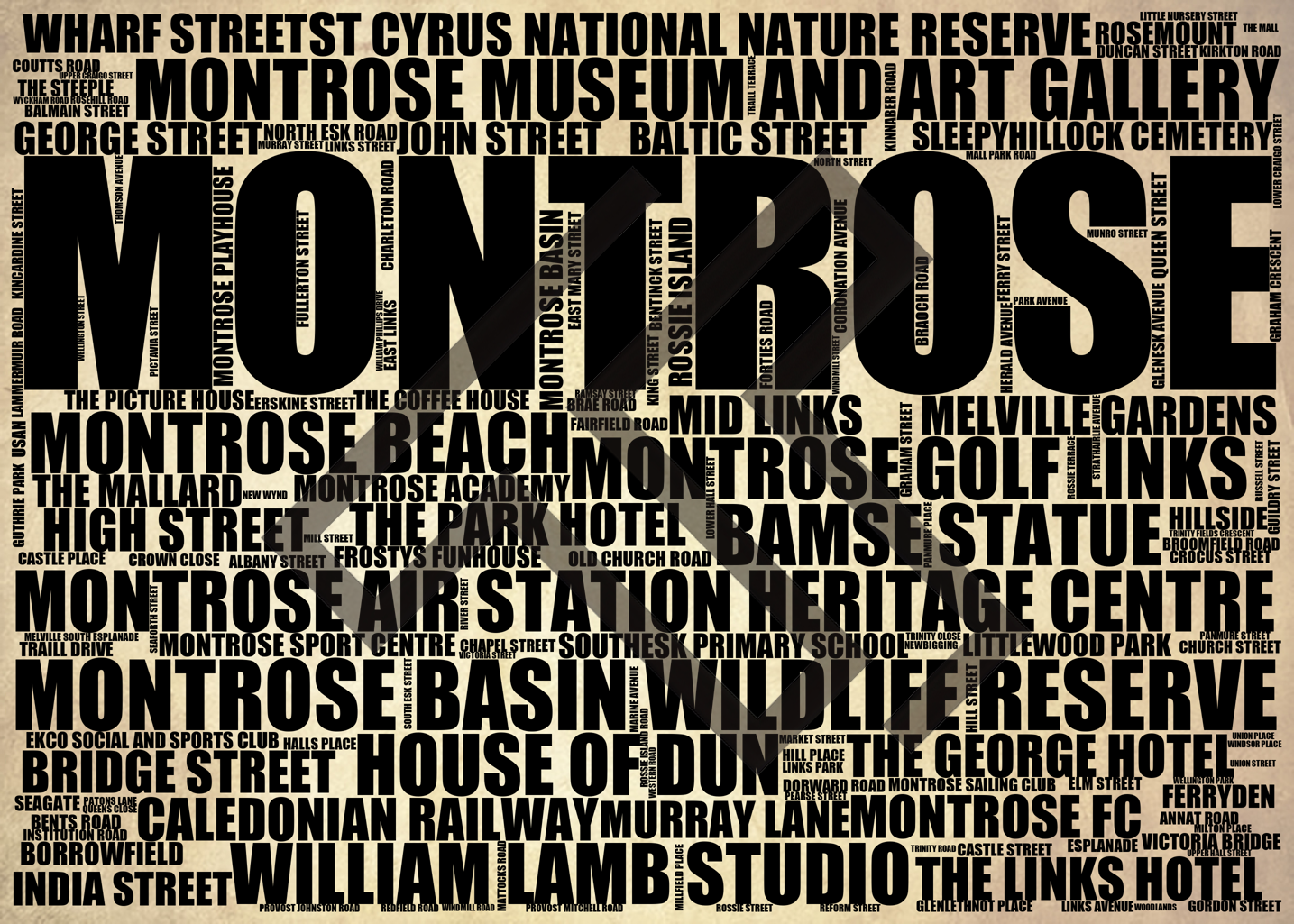 Montrose - Premium Typographic Word Cloud Prints, Posters & Gifts