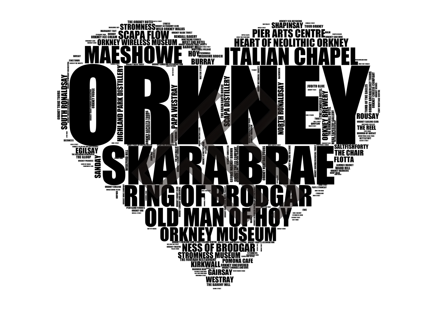 Orkney - Premium Typographic Word Cloud Prints, Posters & Gifts