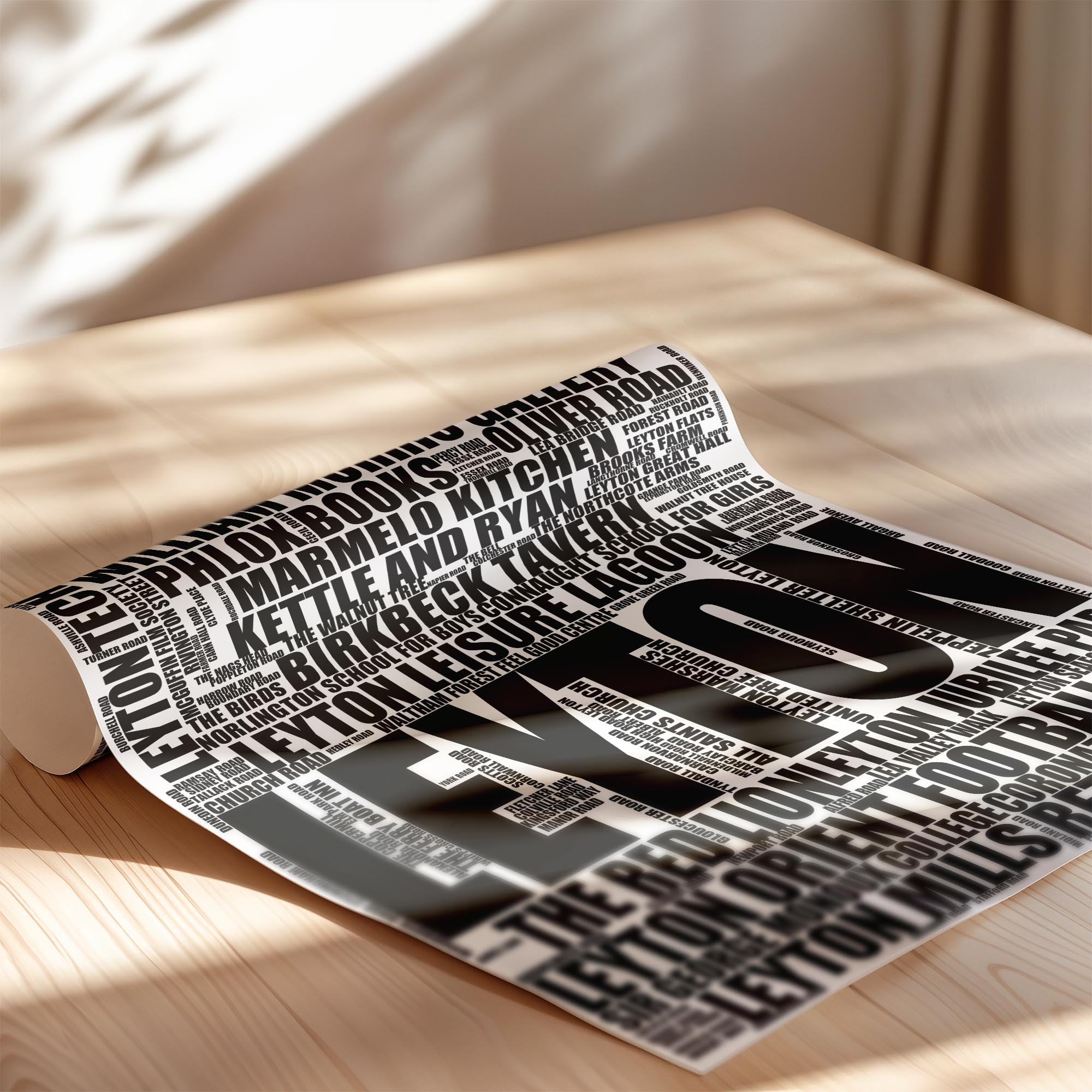 Leyton - Premium Typographic Word Cloud Prints, Posters & Gifts