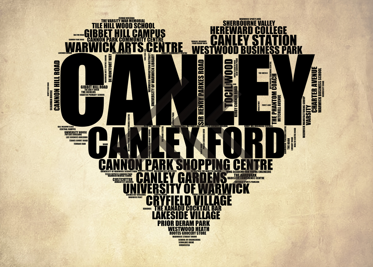 Canley - Premium Typographic Word Cloud Prints, Posters & Gifts