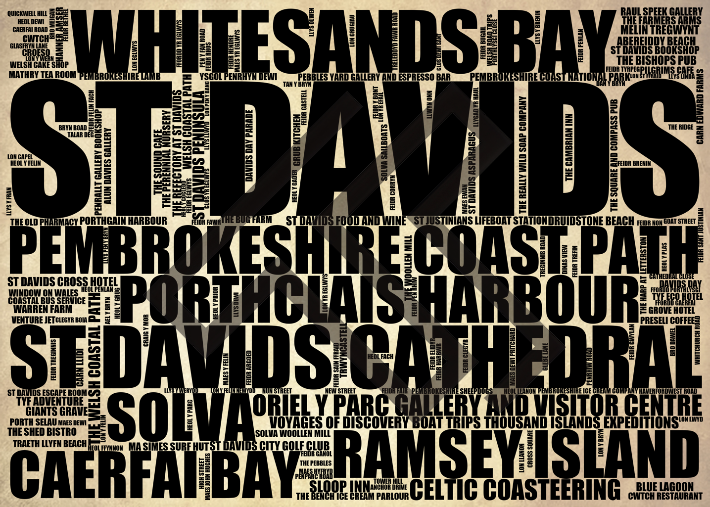 St Davids - Premium Typographic Word Cloud Prints, Posters & Gifts