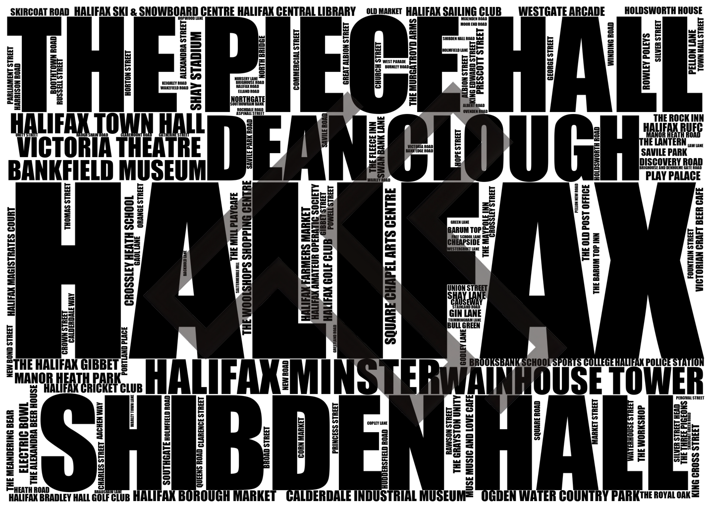 Halifax - Premium Typographic Word Cloud Prints, Posters & Gifts