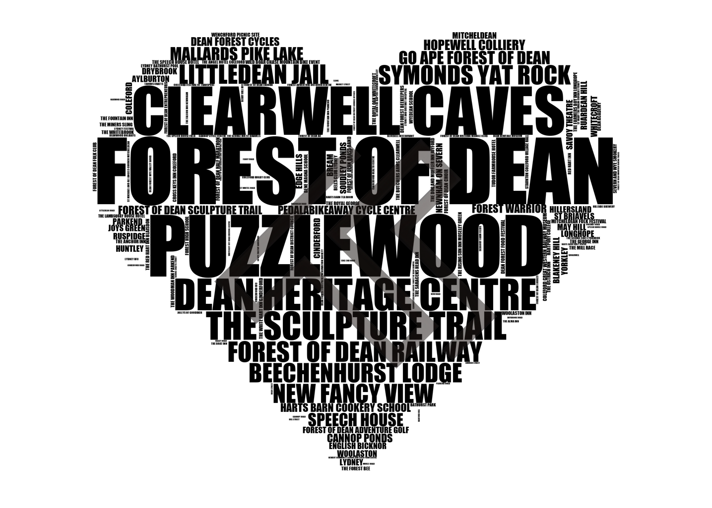 Forest of Dean - Premium Typographic Word Cloud Prints, Posters & Gifts