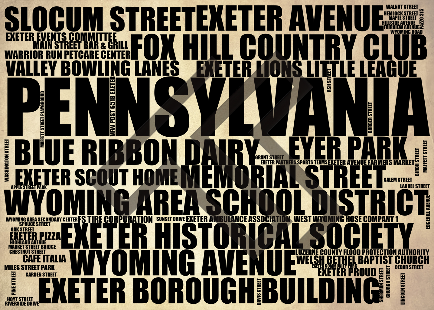 Pennsylvania - Premium Typographic Word Cloud Prints, Posters & Gifts