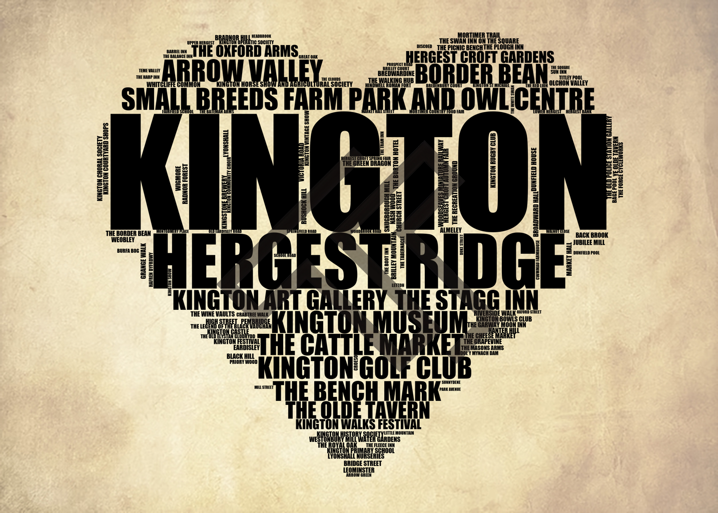 Kington - Premium Typographic Word Cloud Prints, Posters & Gifts