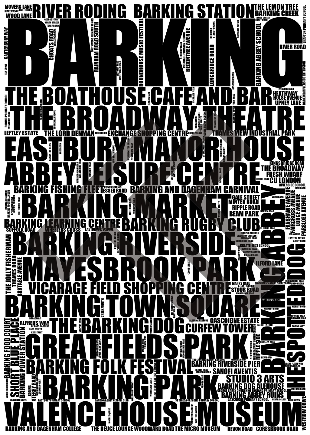 Barking - Premium Typographic Word Cloud Prints, Posters & Gifts
