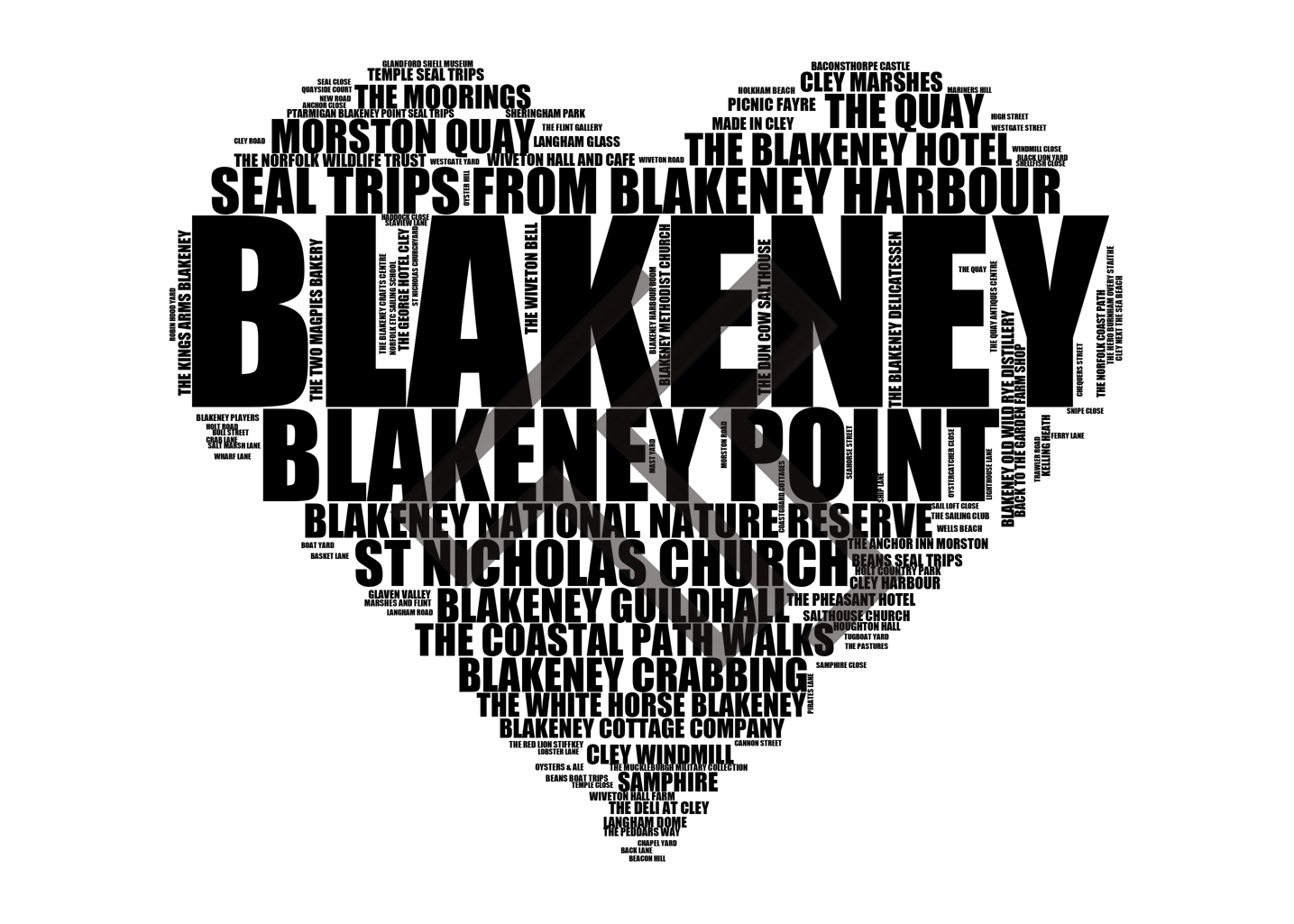 Blakeney - Premium Typographic Word Cloud Prints, Posters & Gifts