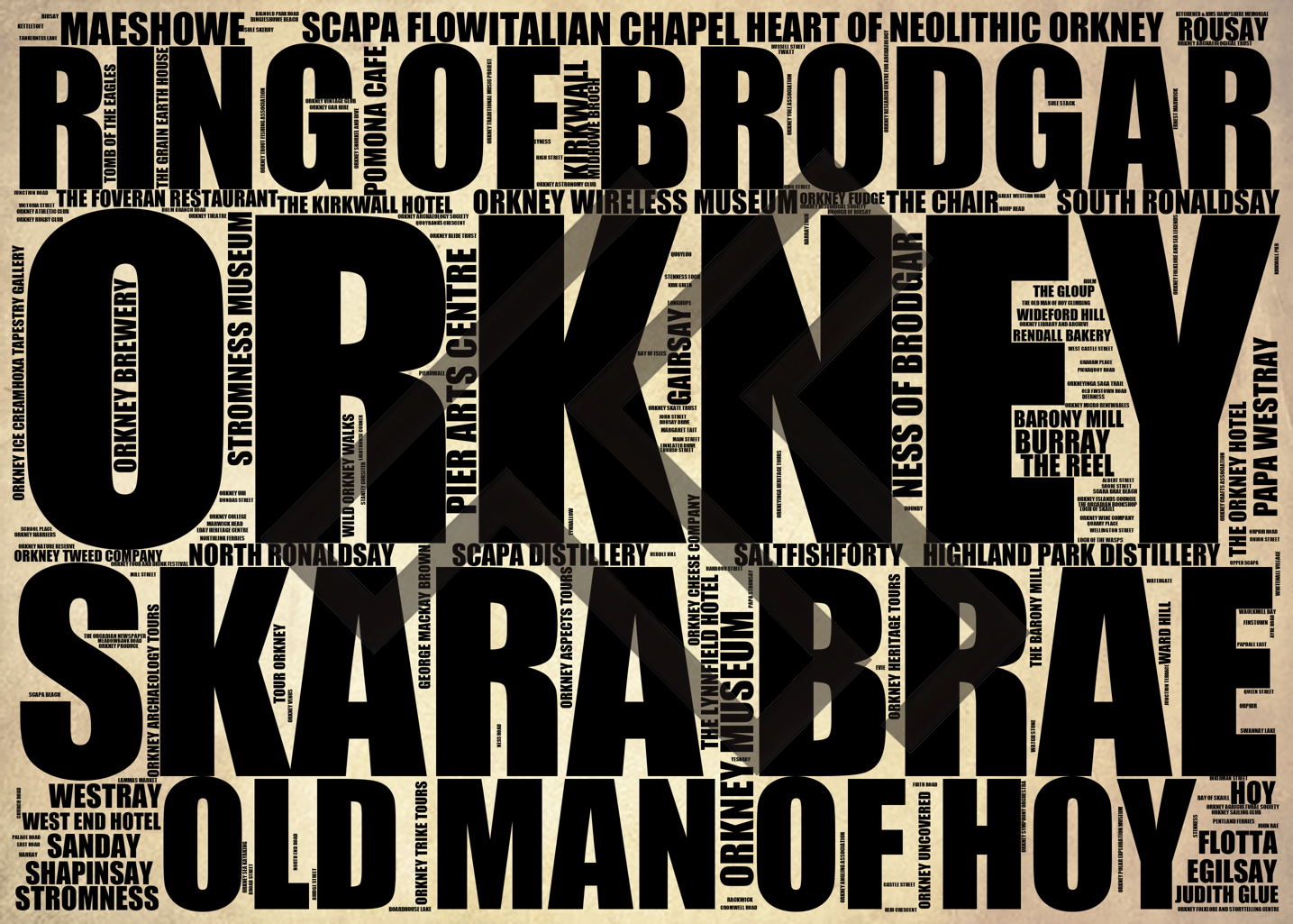 Orkney - Premium Typographic Word Cloud Prints, Posters & Gifts
