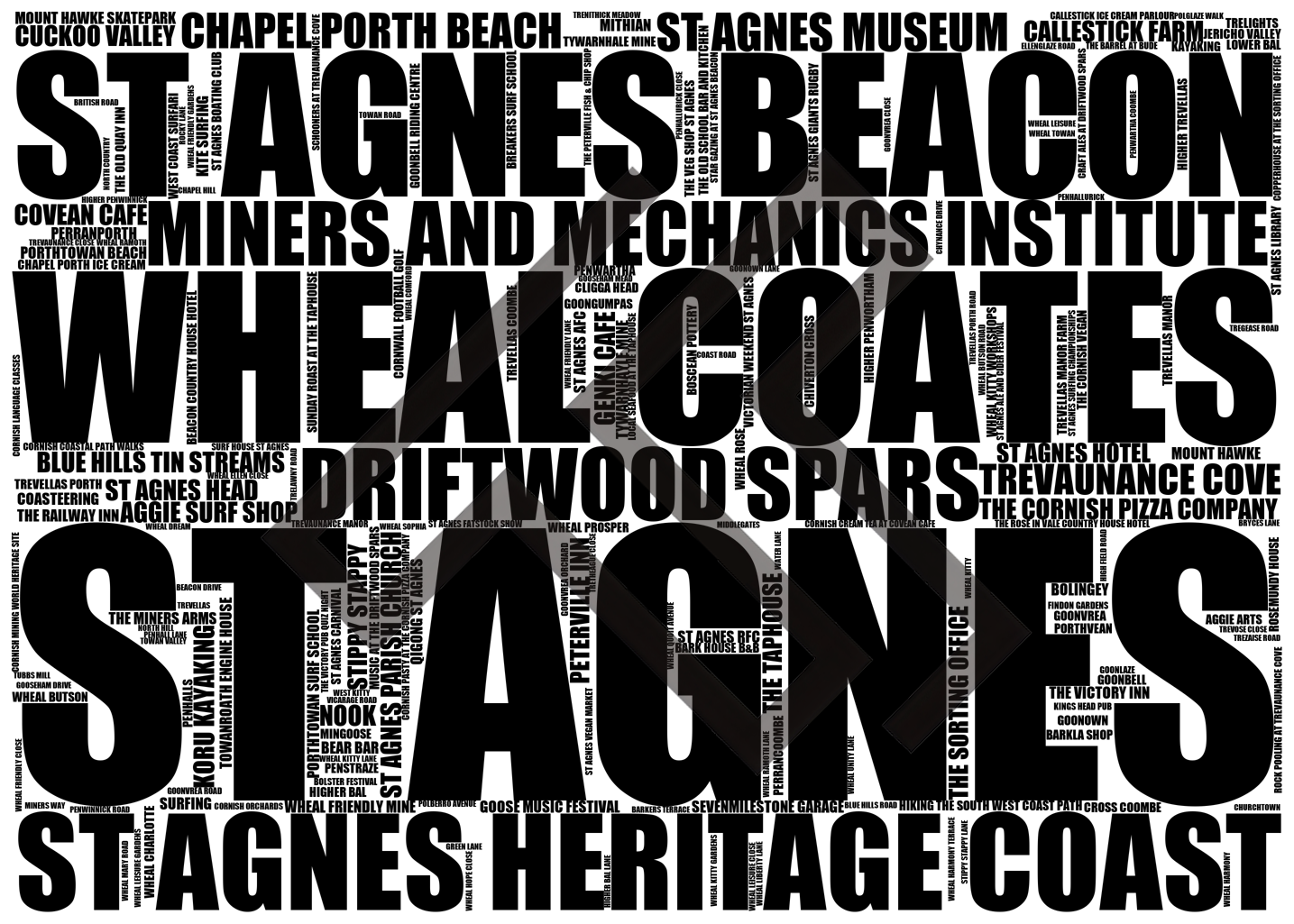 St Agnes - Premium Typographic Word Cloud Prints, Posters & Gifts