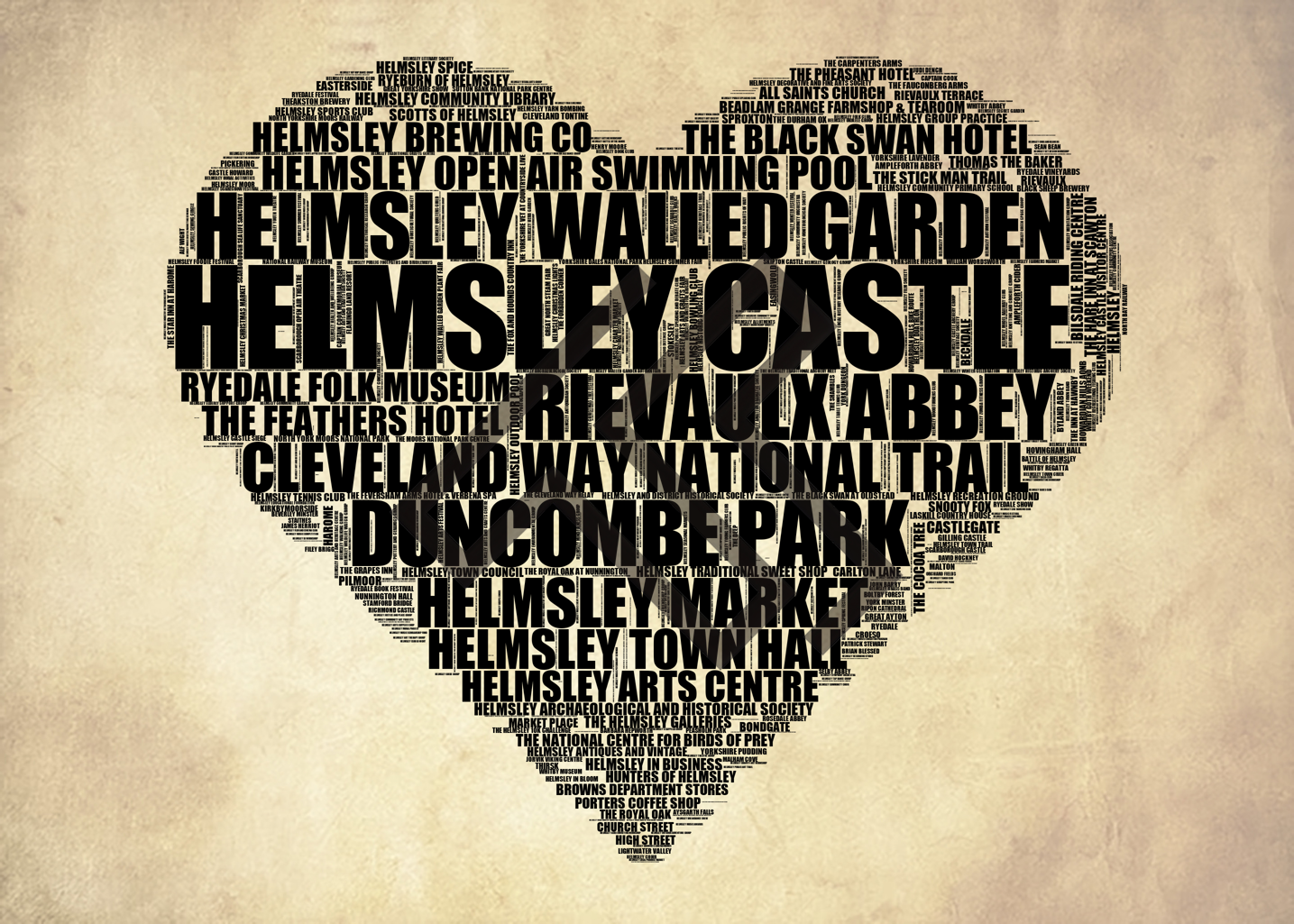 Helmsley - Premium Typographic Word Cloud Prints, Posters & Gifts