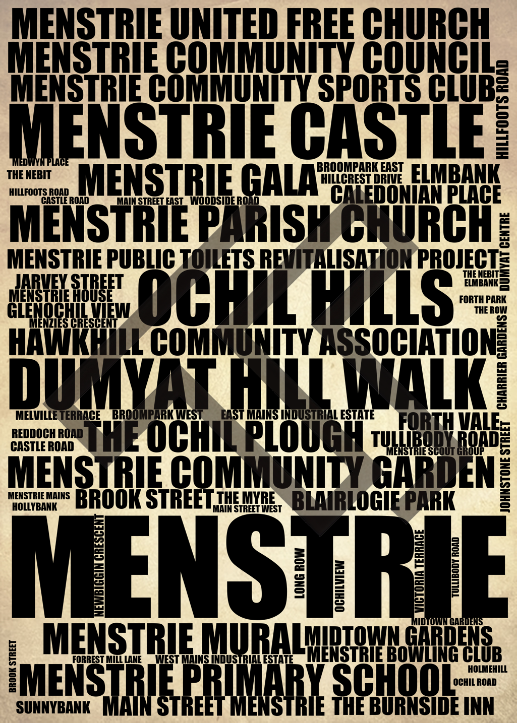 Menstrie - Premium Typographic Word Cloud Prints, Posters & Gifts