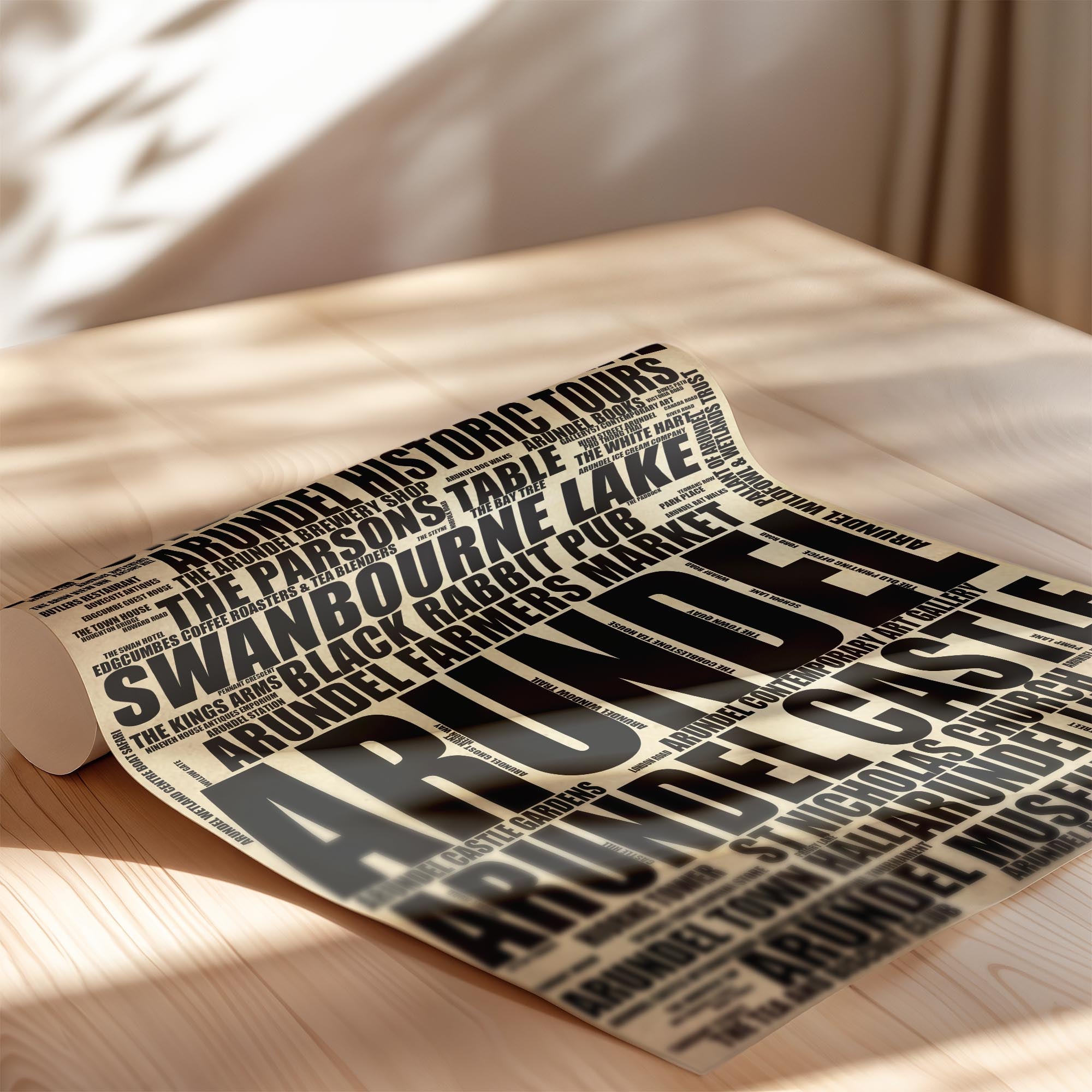 Arundel - Premium Typographic Word Cloud Prints, Posters & Gifts