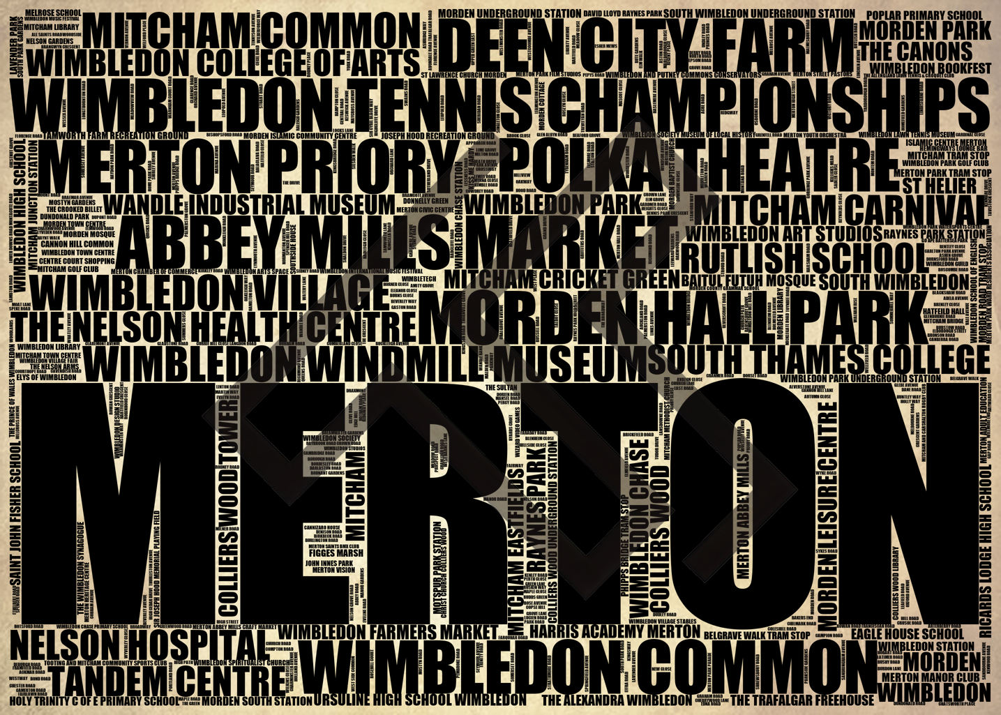 Merton - Premium Typographic Word Cloud Prints, Posters & Gifts