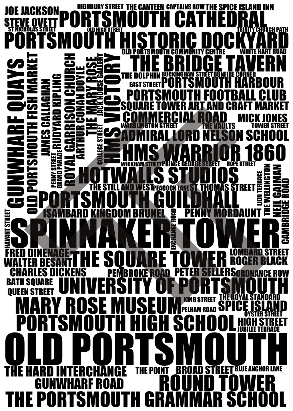 Old Portsmouth - Premium Typographic Word Cloud Prints, Posters & Gifts