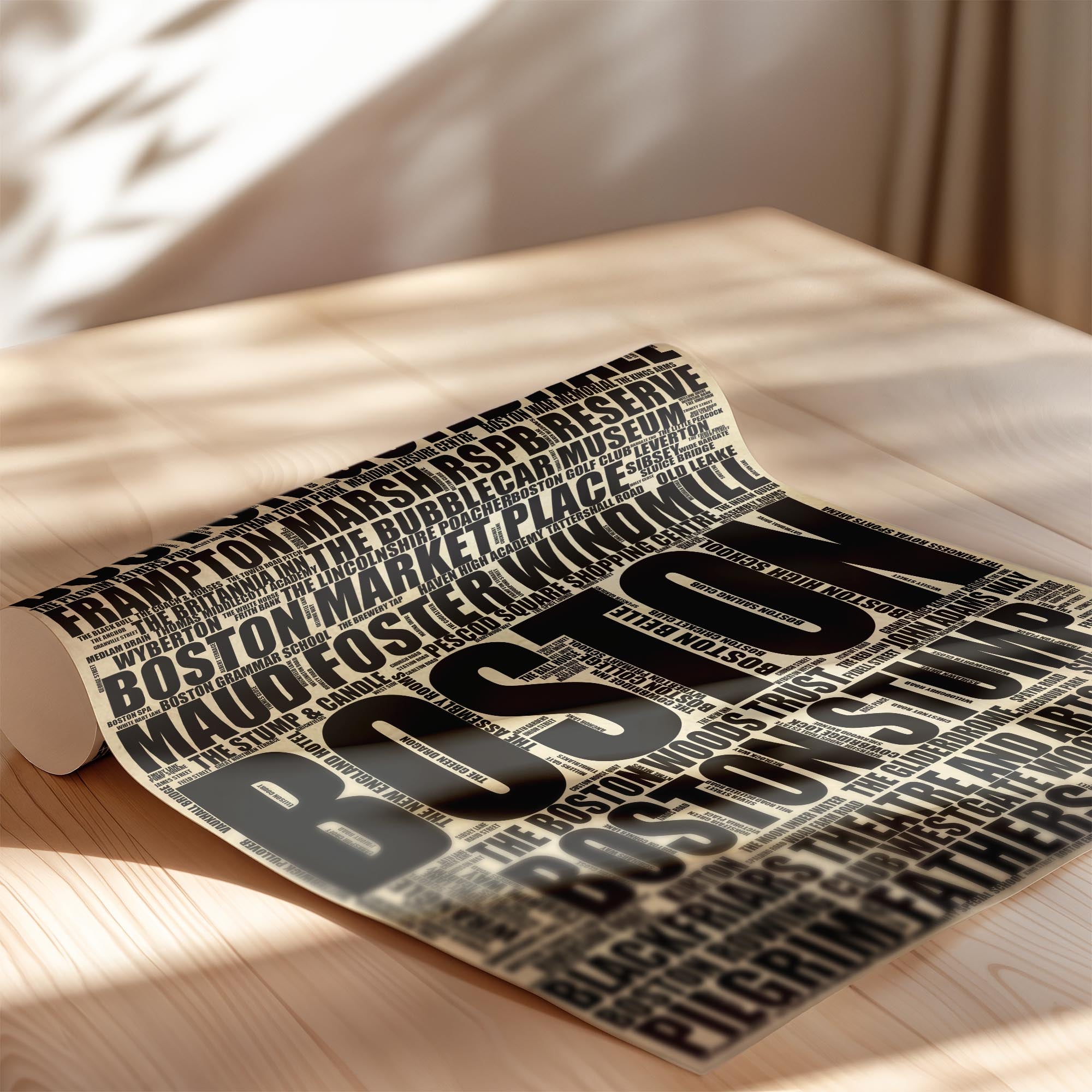 Boston - Premium Typographic Word Cloud Prints, Posters & Gifts