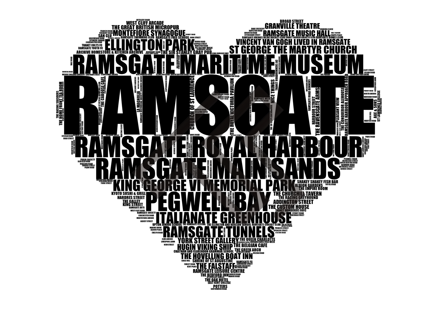 Ramsgate - Premium Typographic Word Cloud Prints, Posters & Gifts