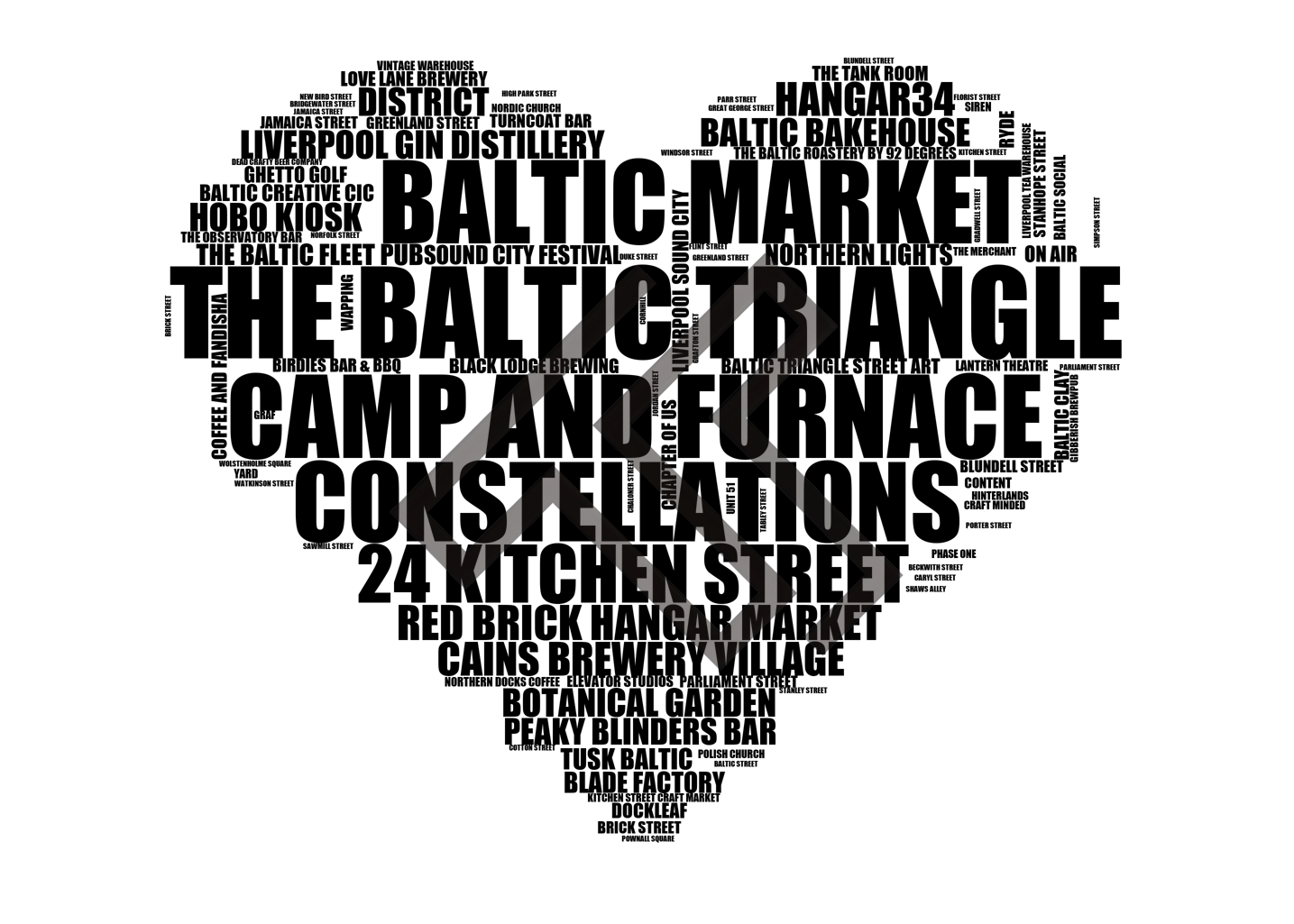 The Baltic Triangle - Premium Typographic Word Cloud Prints, Posters & Gifts