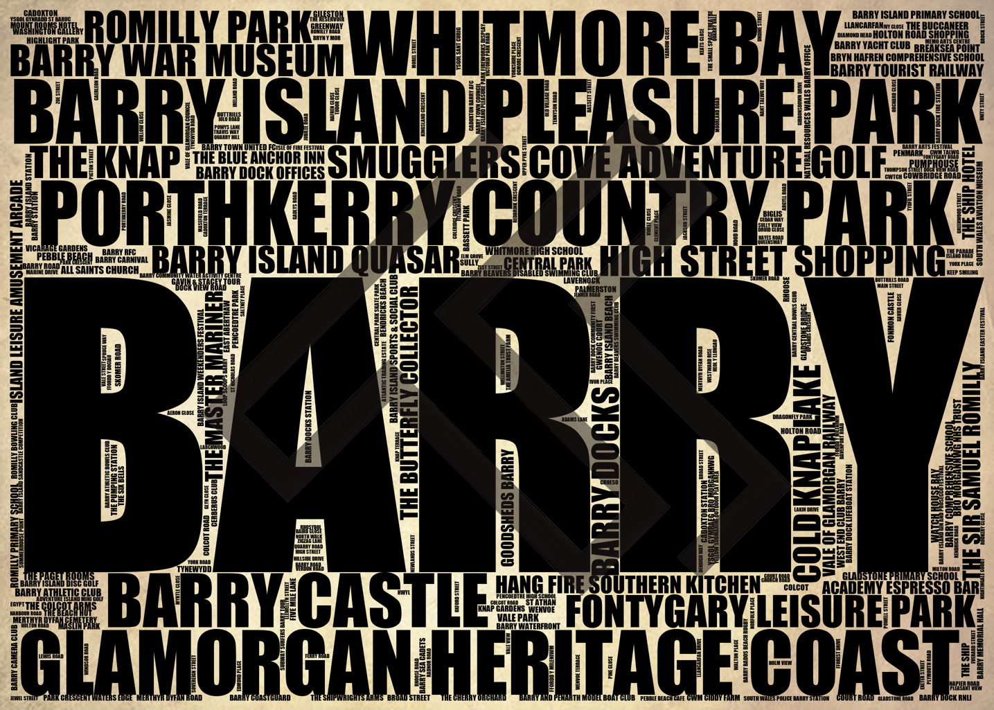 Barry - Premium Typographic Word Cloud Prints, Posters & Gifts