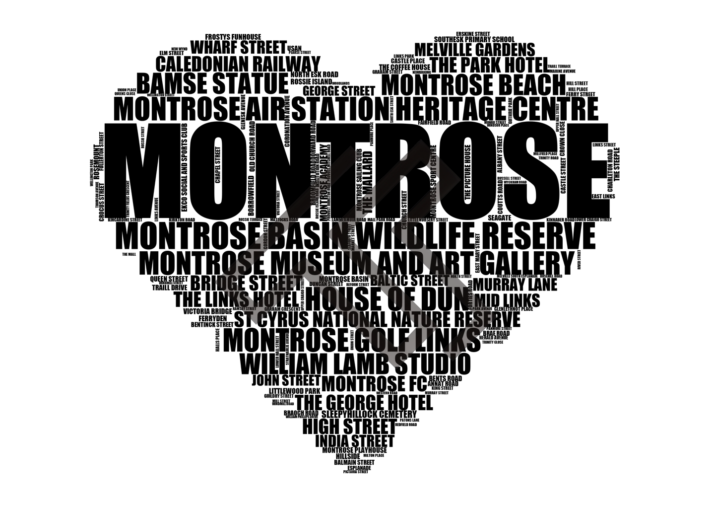 Montrose - Premium Typographic Word Cloud Prints, Posters & Gifts