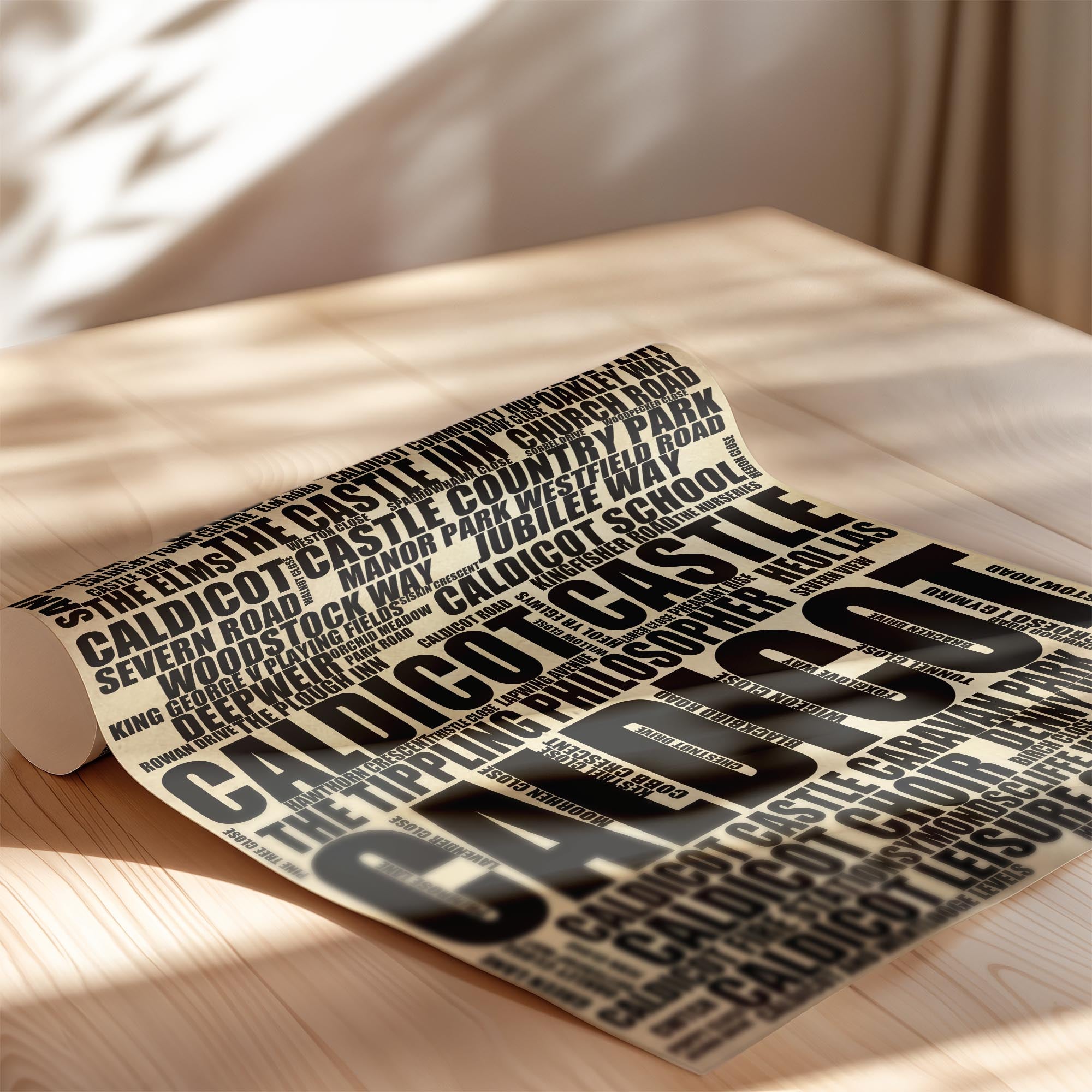 Caldicot - Premium Typographic Word Cloud Prints, Posters & Gifts