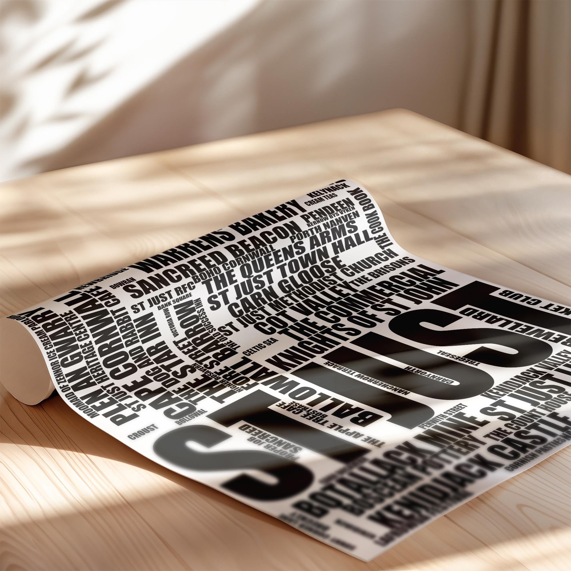 St Just - Premium Typographic Word Cloud Prints, Posters & Gifts