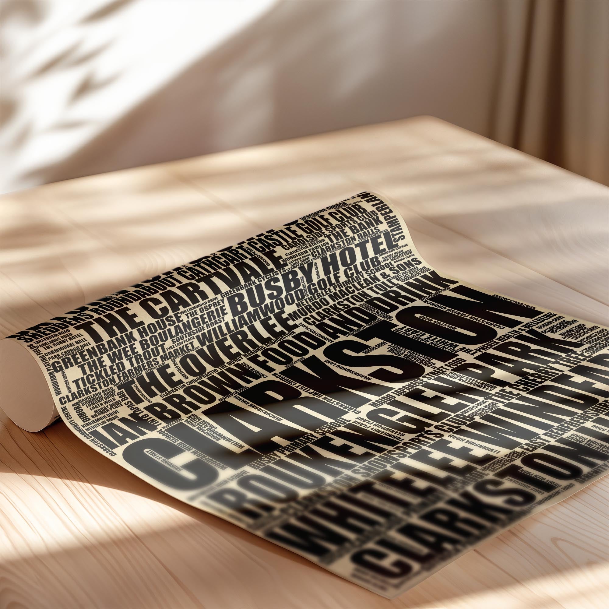 Clarkston - Premium Typographic Word Cloud Prints, Posters & Gifts