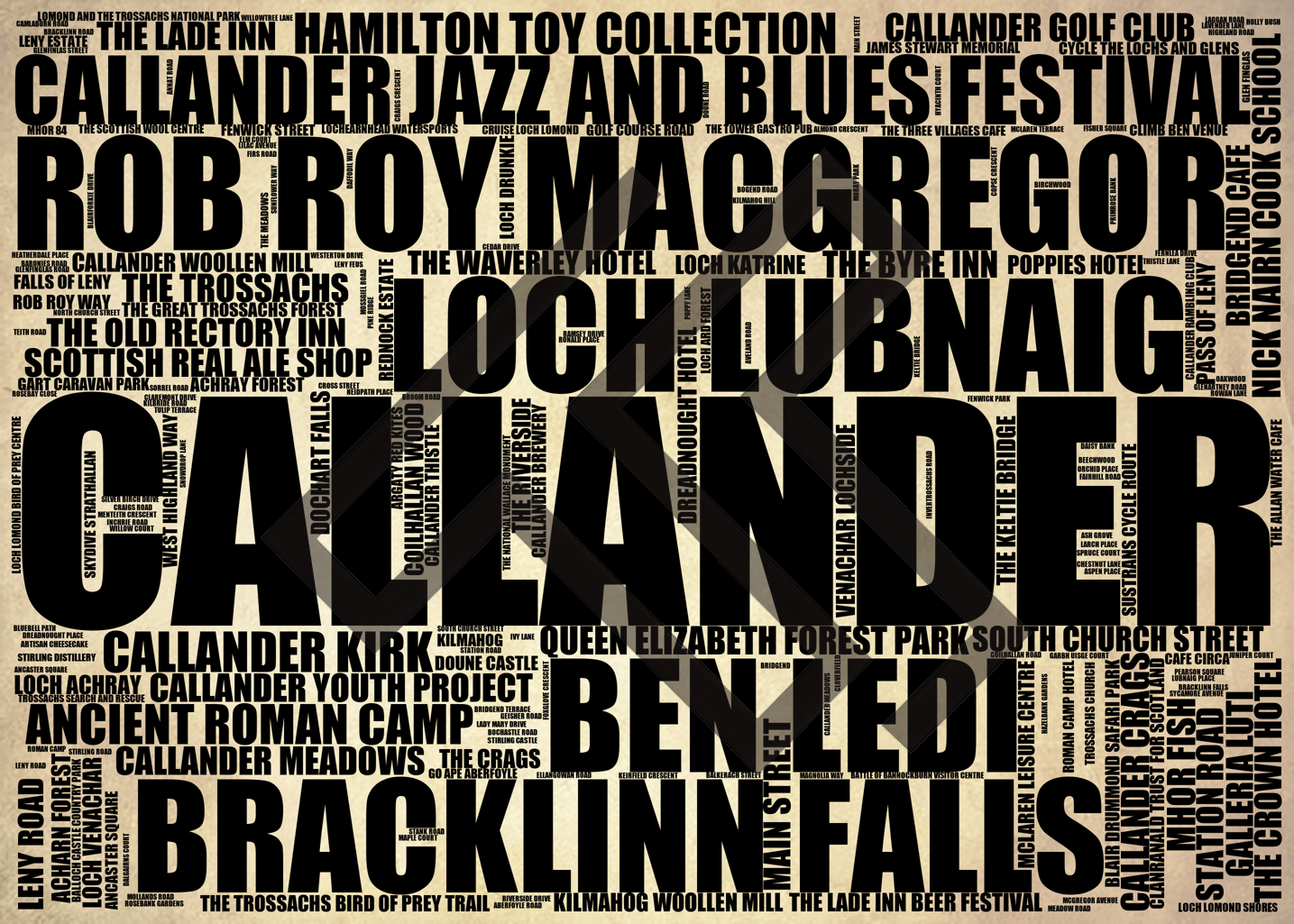 Callander - Premium Typographic Word Cloud Prints, Posters & Gifts