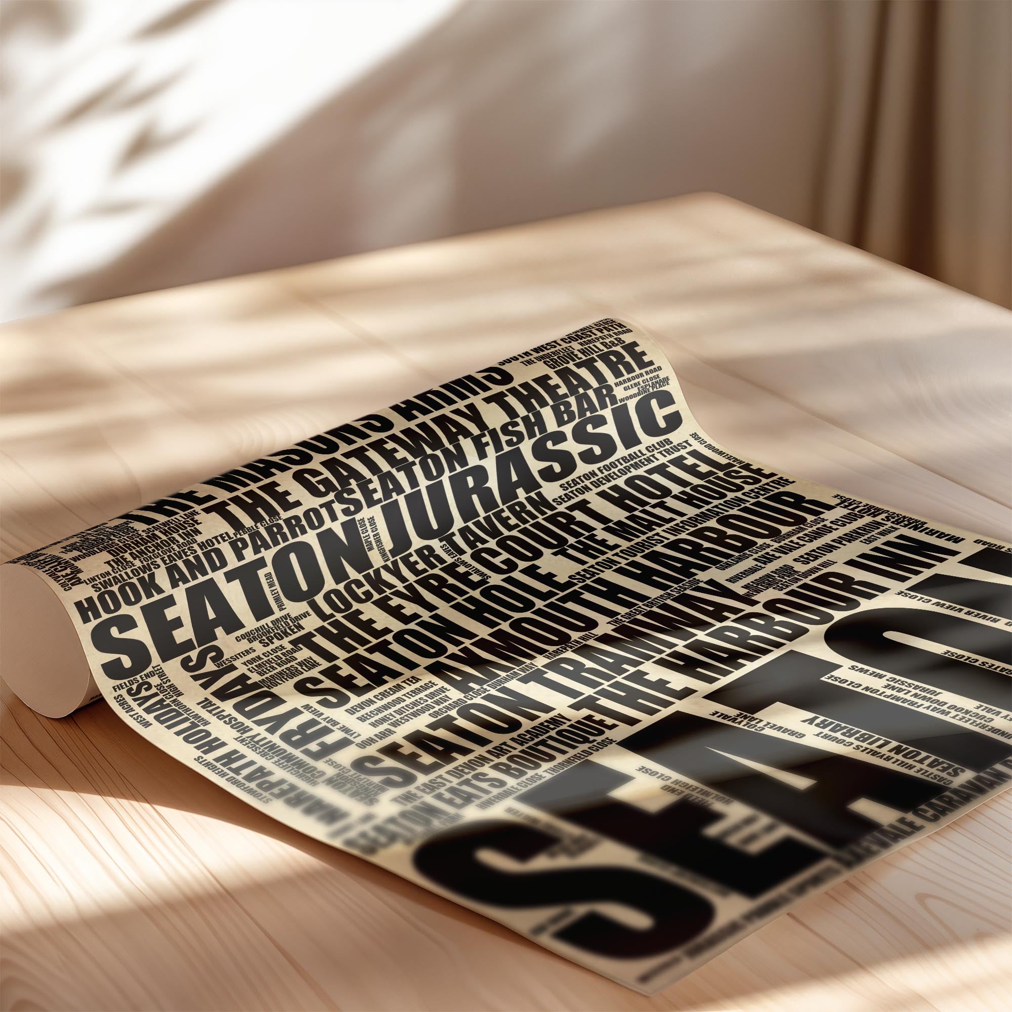 Seaton - Premium Typographic Word Cloud Prints, Posters & Gifts