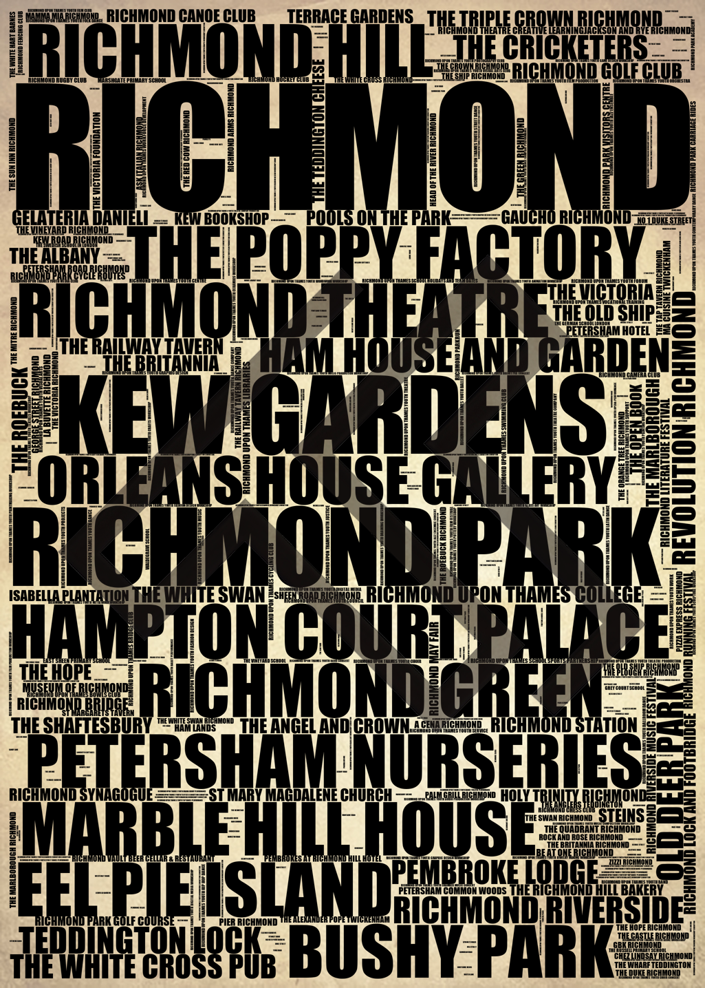 Richmond - Premium Typographic Word Cloud Prints, Posters & Gifts